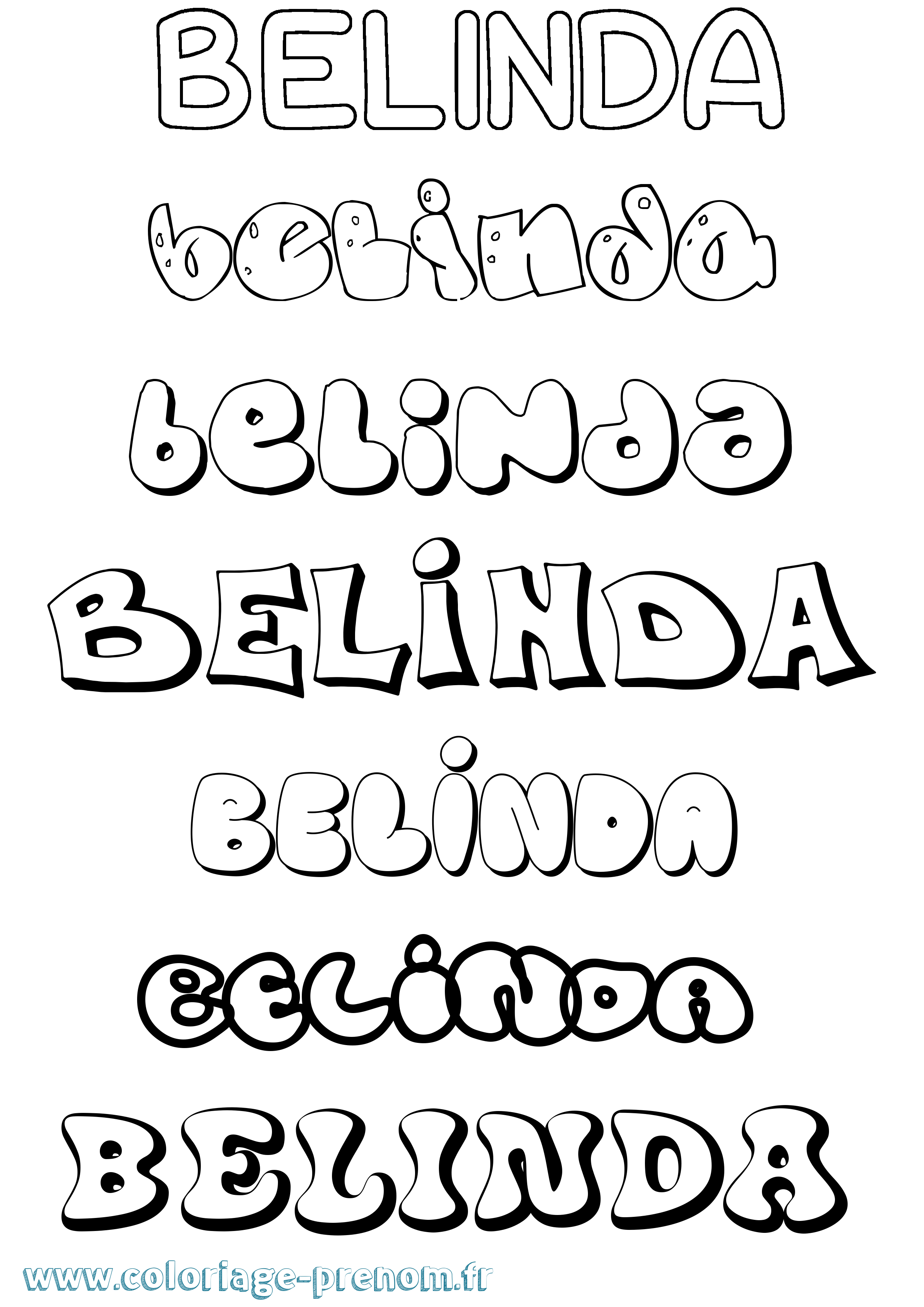 Coloriage Belinda Bubble Coloriage prénom Belinda Bubble