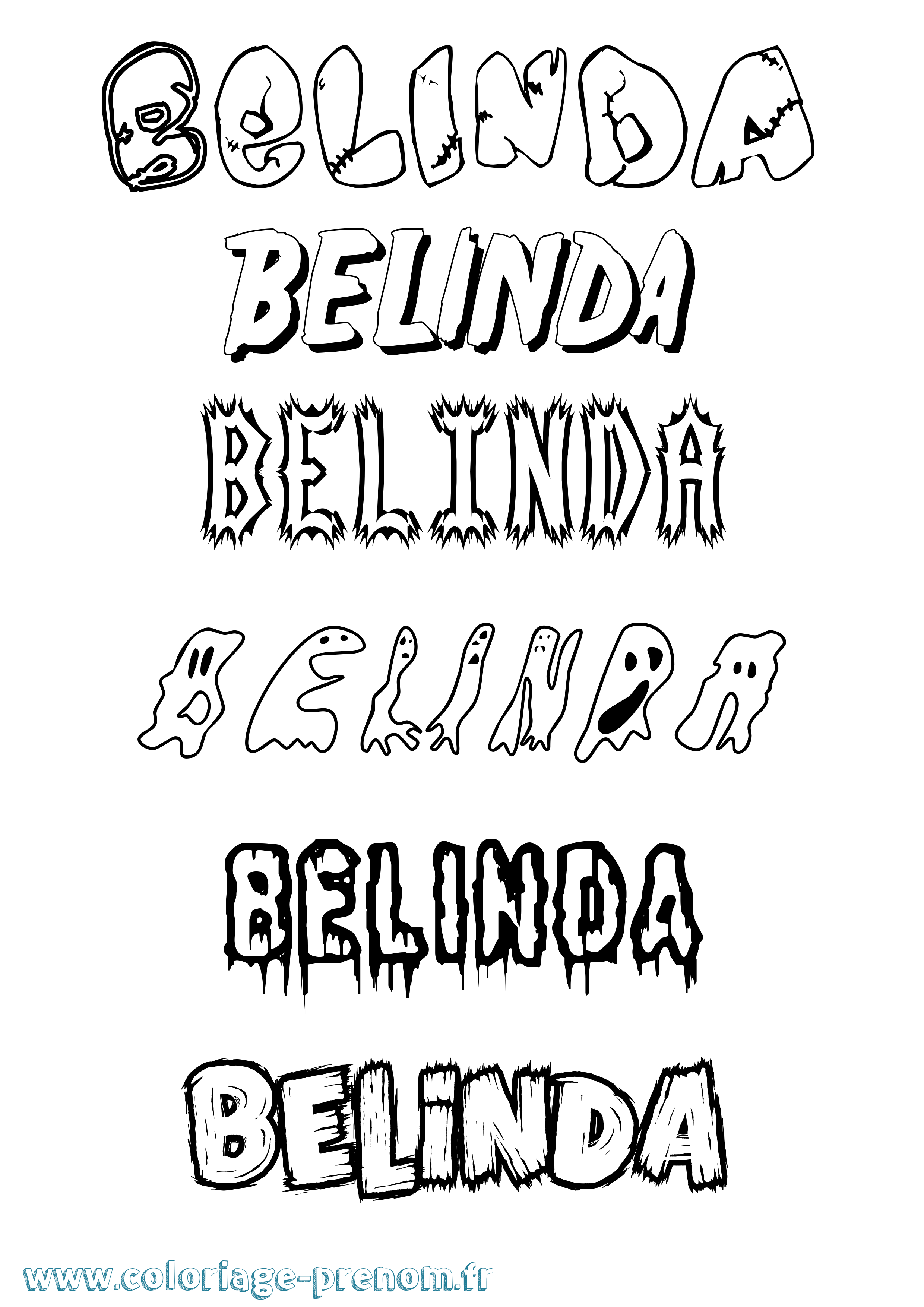 Coloriage prénom Belinda Frisson
