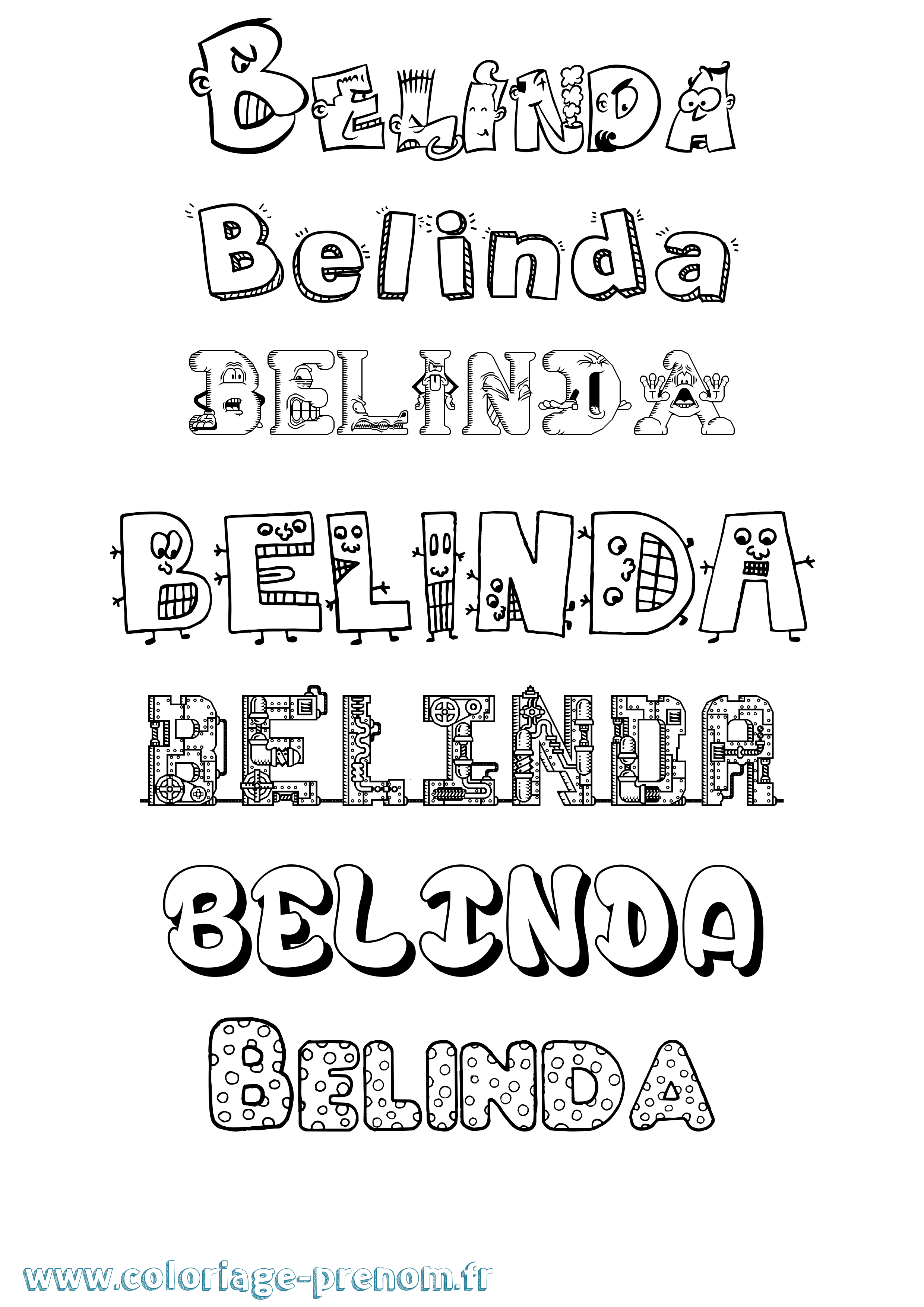 Coloriage prénom Belinda Fun