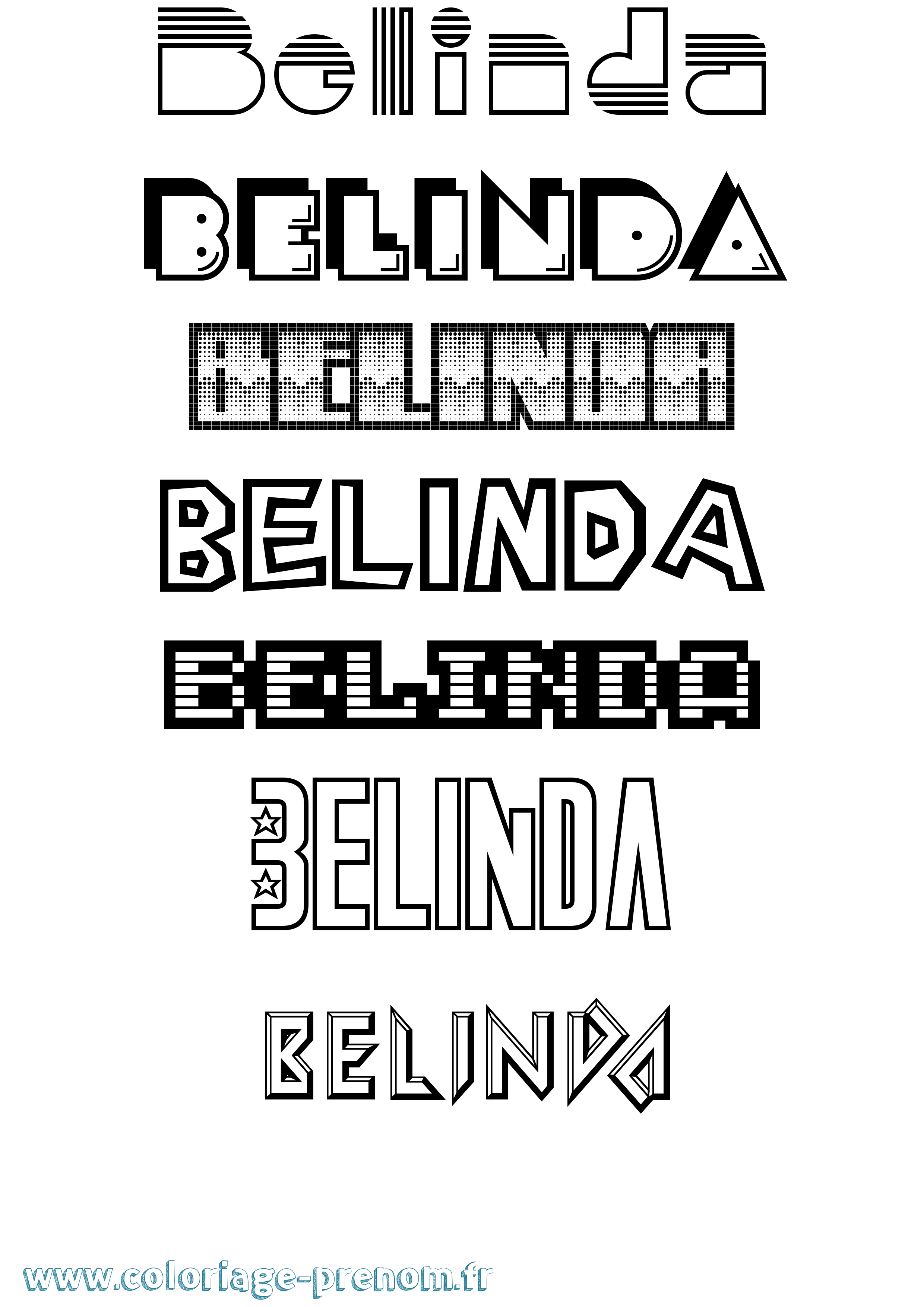 Coloriage prénom Belinda Jeux Vidéos