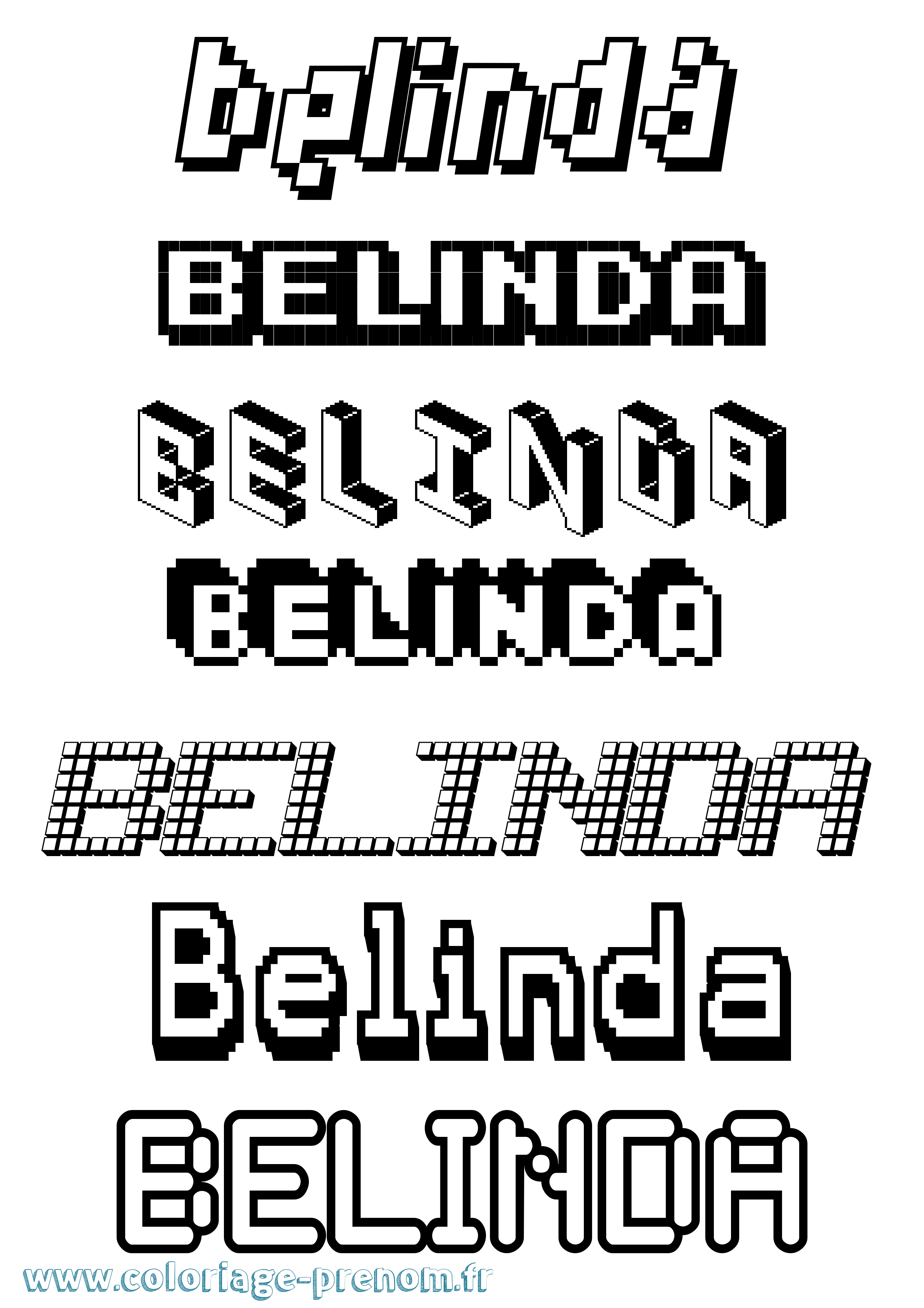 Coloriage Belinda Pixel Coloriage prénom Belinda Pixel