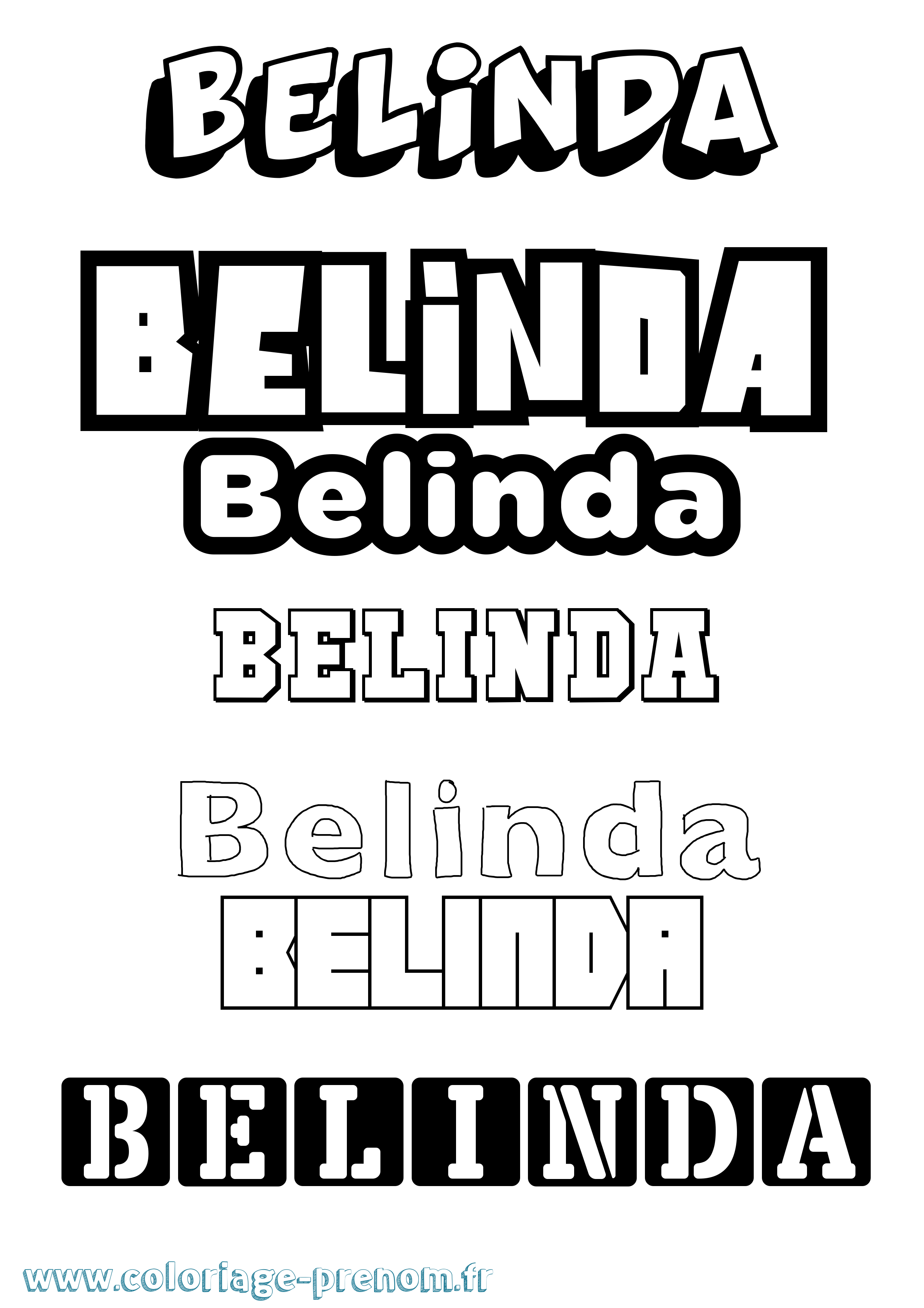 Coloriage prénom Belinda Simple