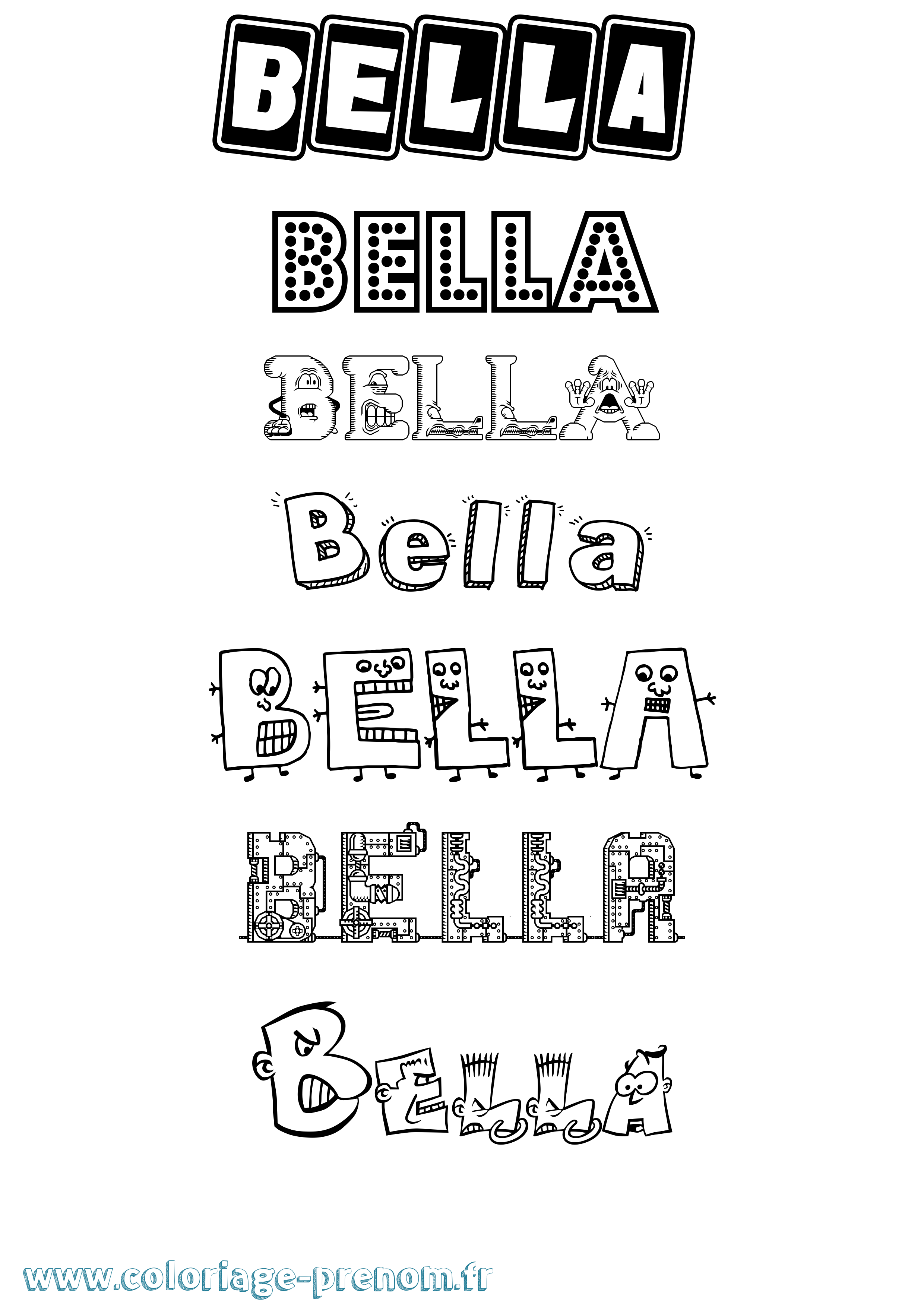 Coloriage prénom Bella