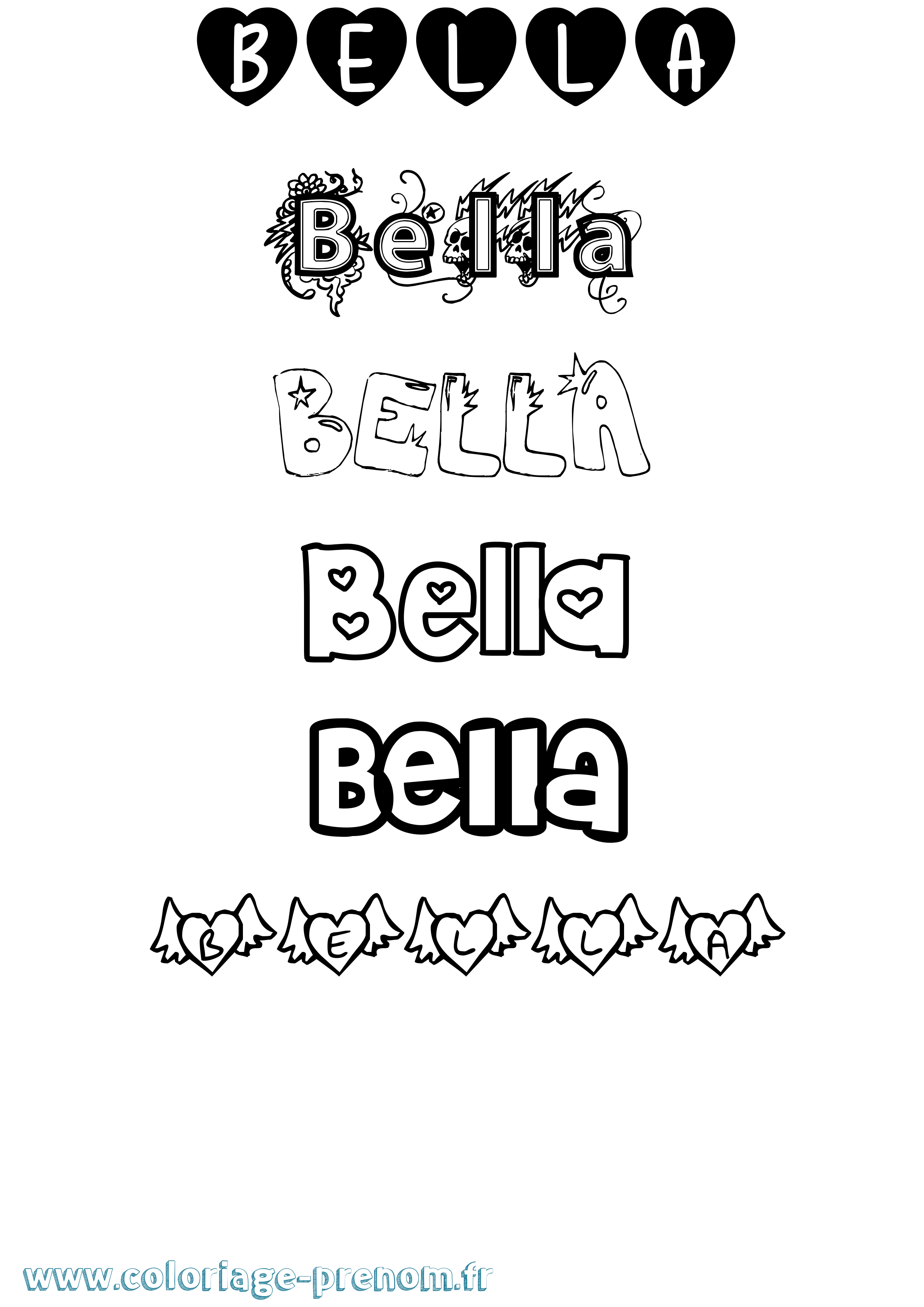 Coloriage prénom Bella