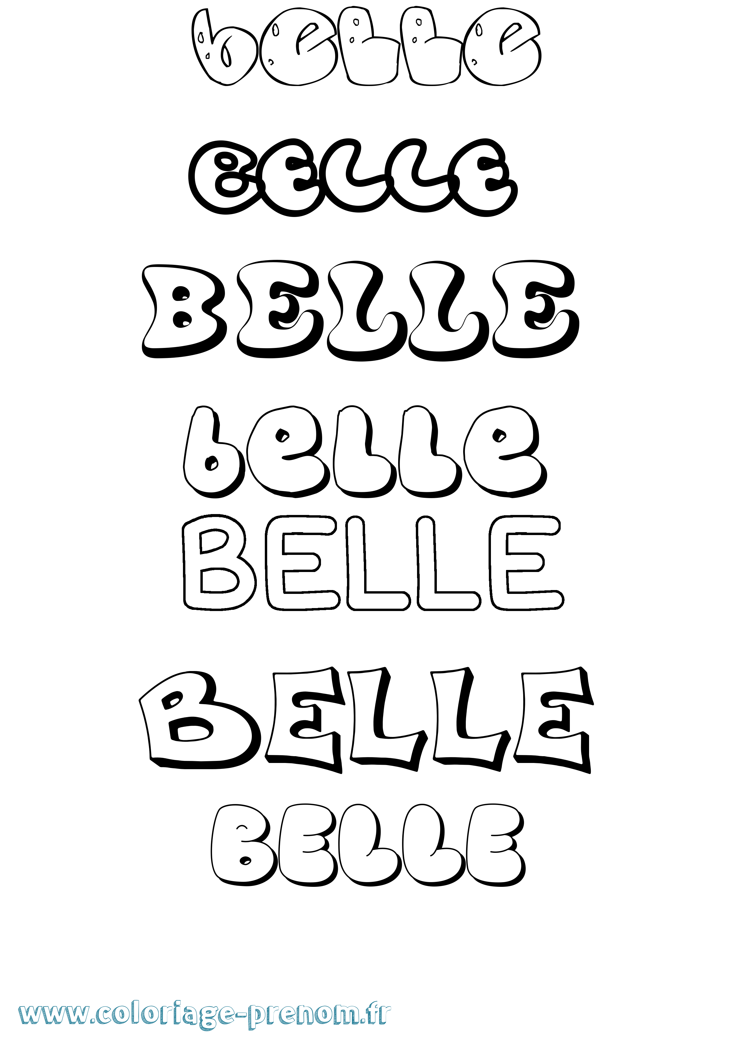Coloriage Belle Bubble Coloriage prénom Belle Bubble