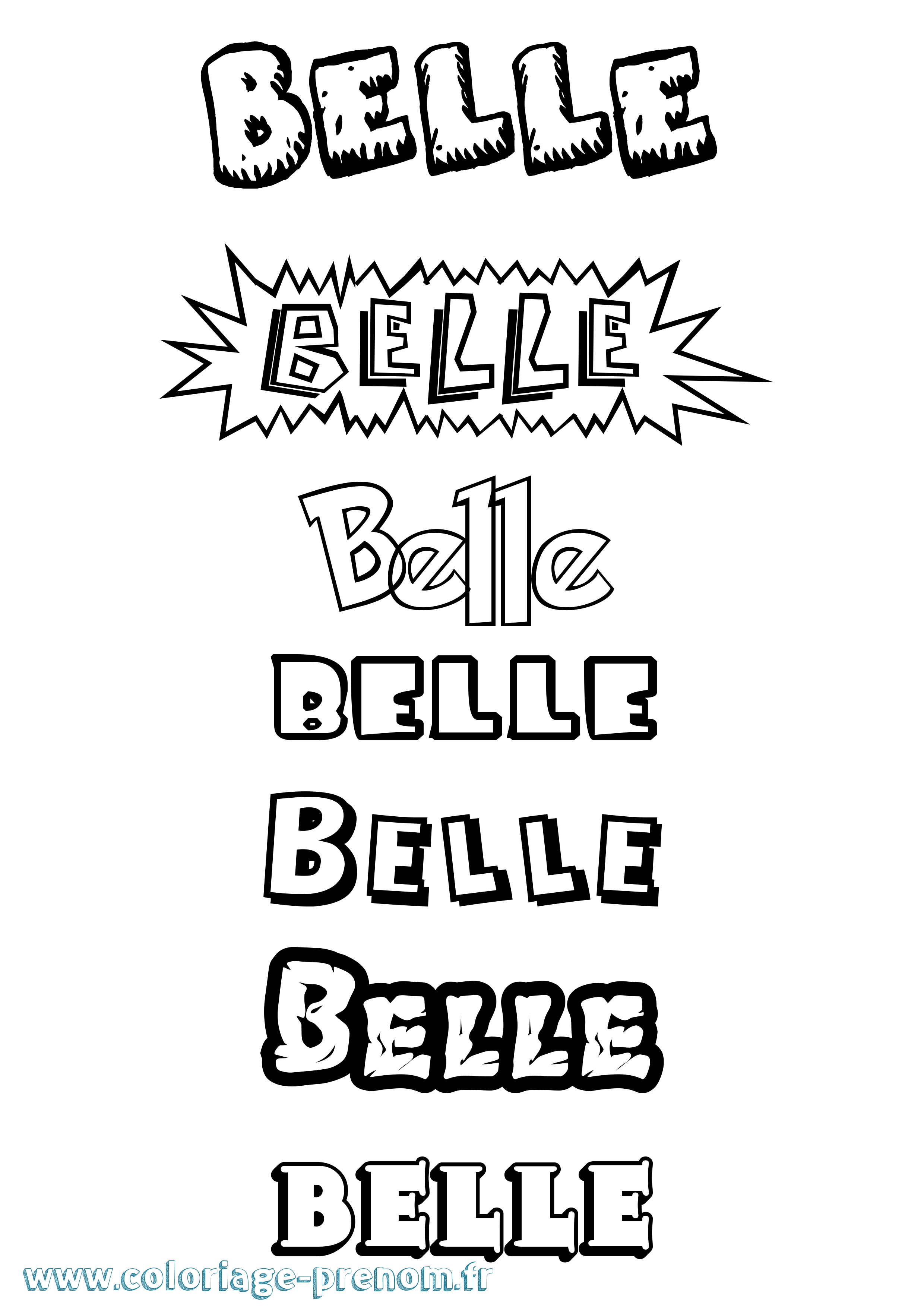 Coloriage Belle Dessin Animé Coloriage prénom Belle Dessin Animé
