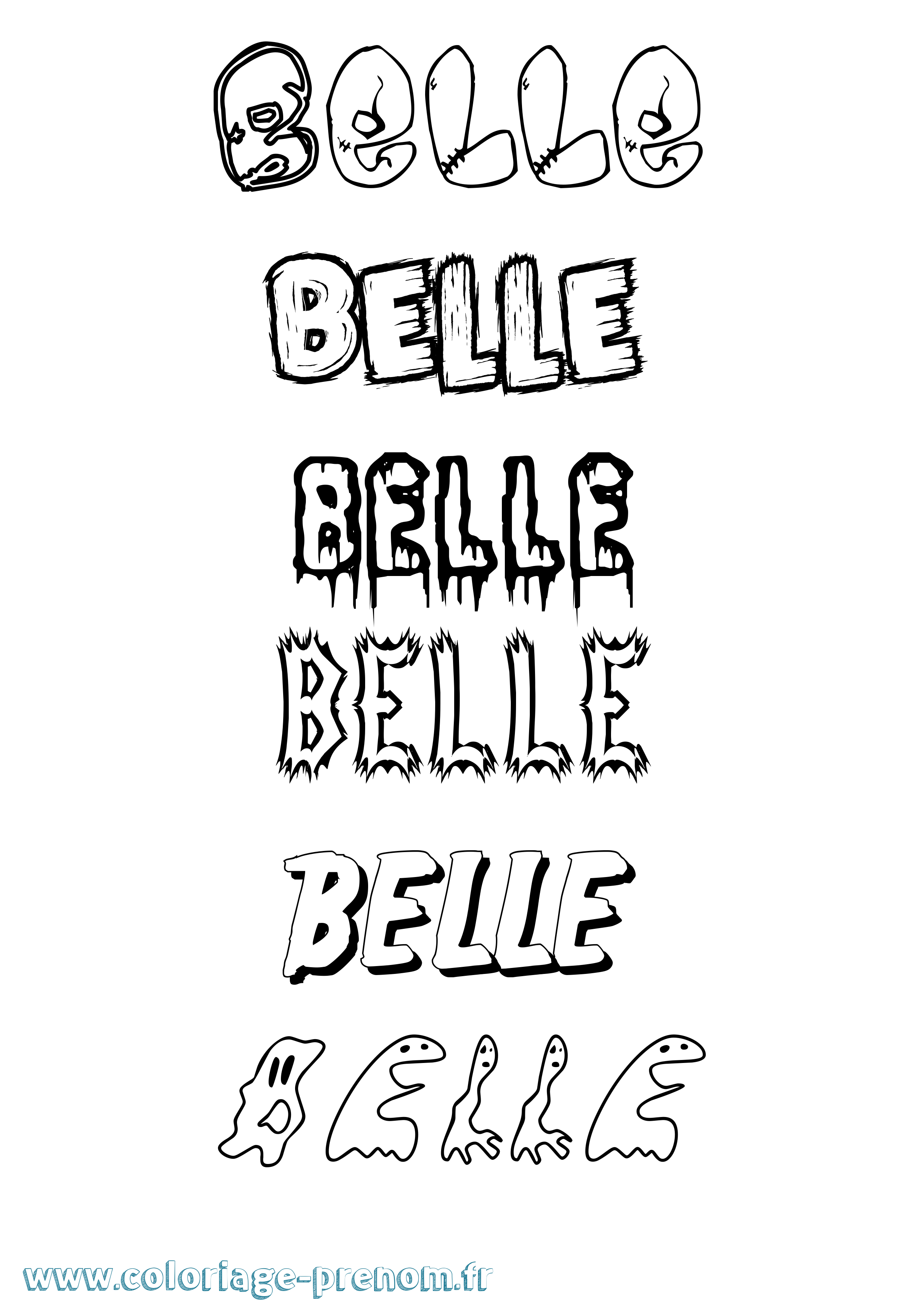 Coloriage Belle Frisson Coloriage prénom Belle Frisson