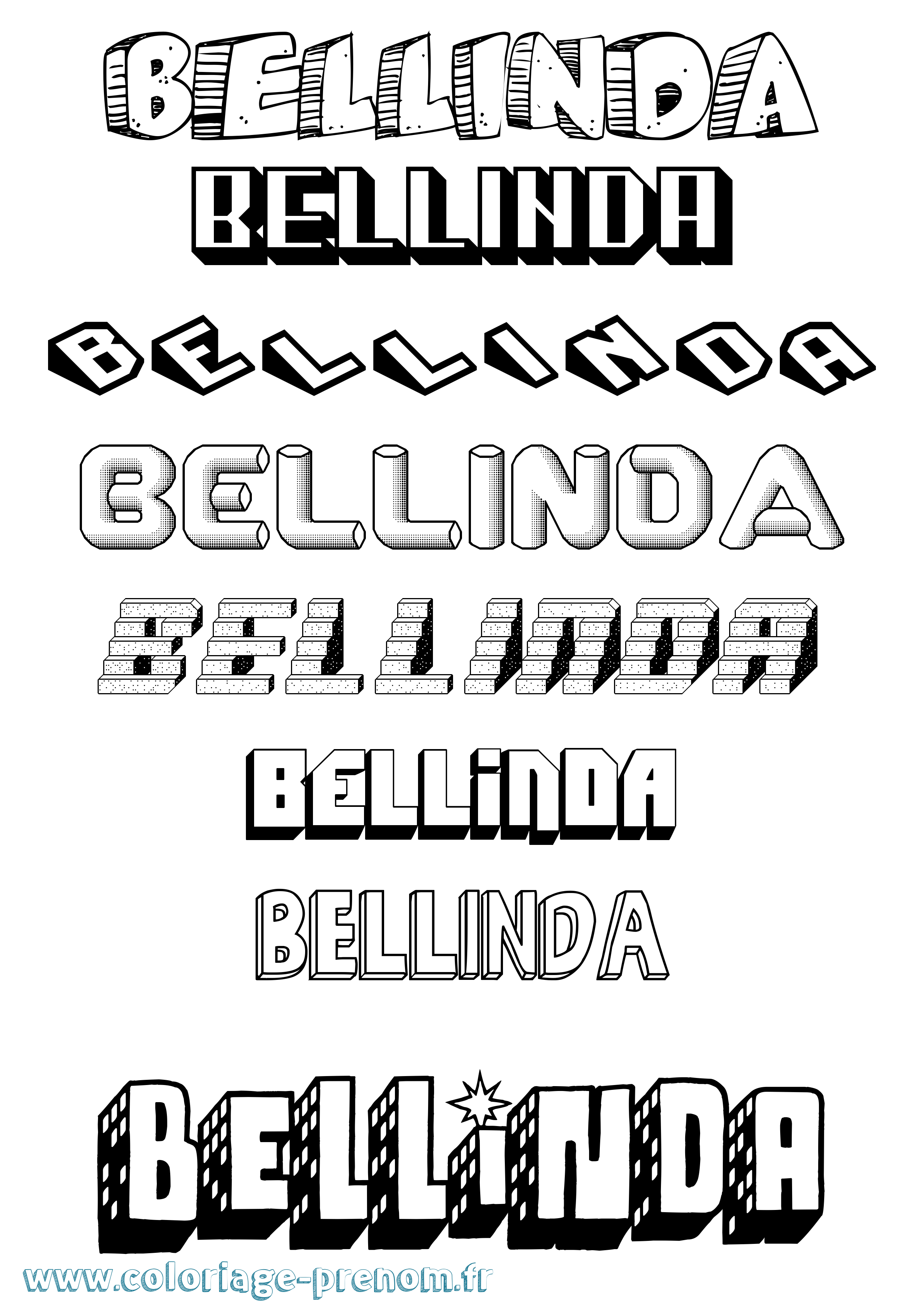 Coloriage prénom Bellinda Effet 3D
