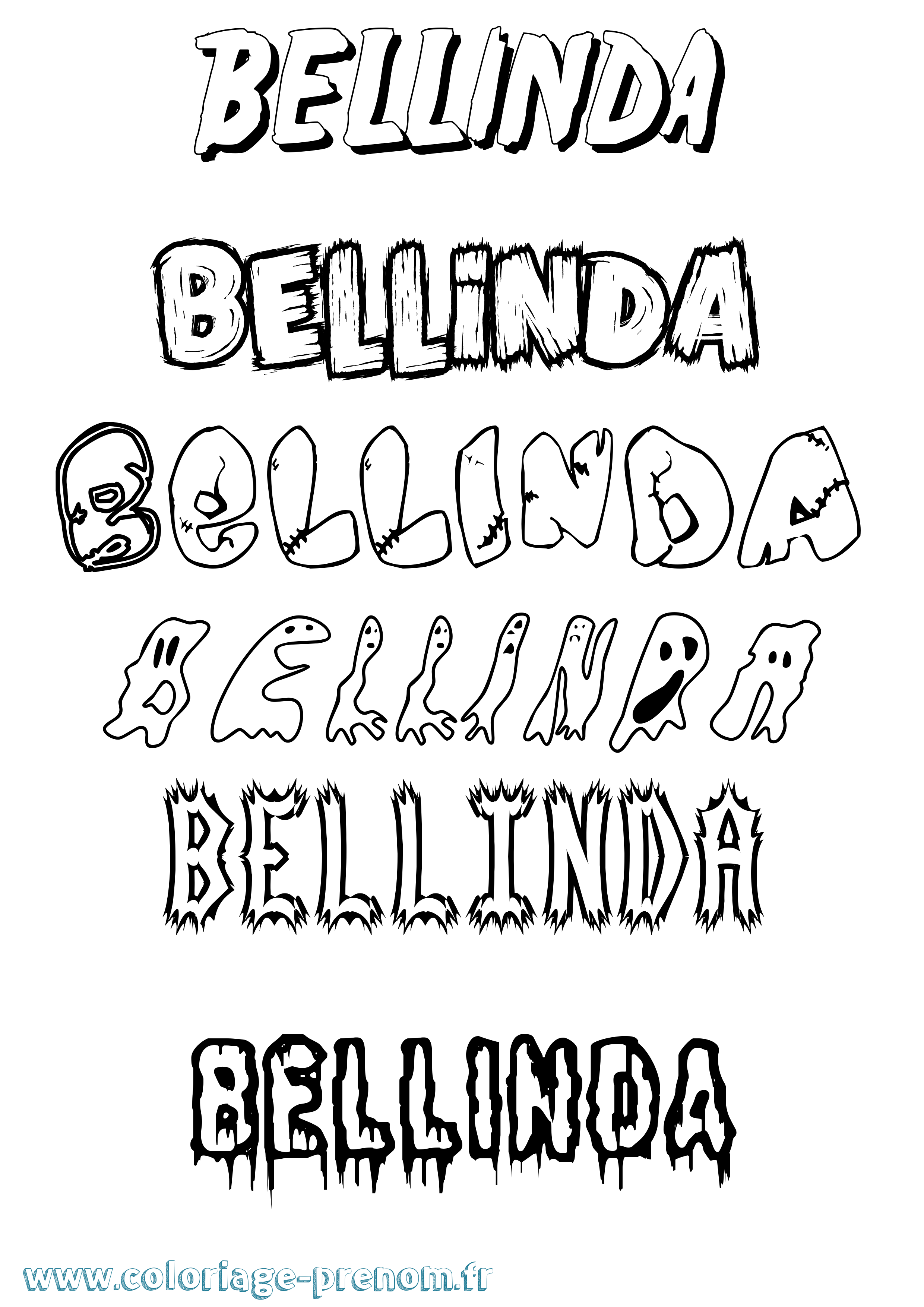 Coloriage prénom Bellinda Frisson