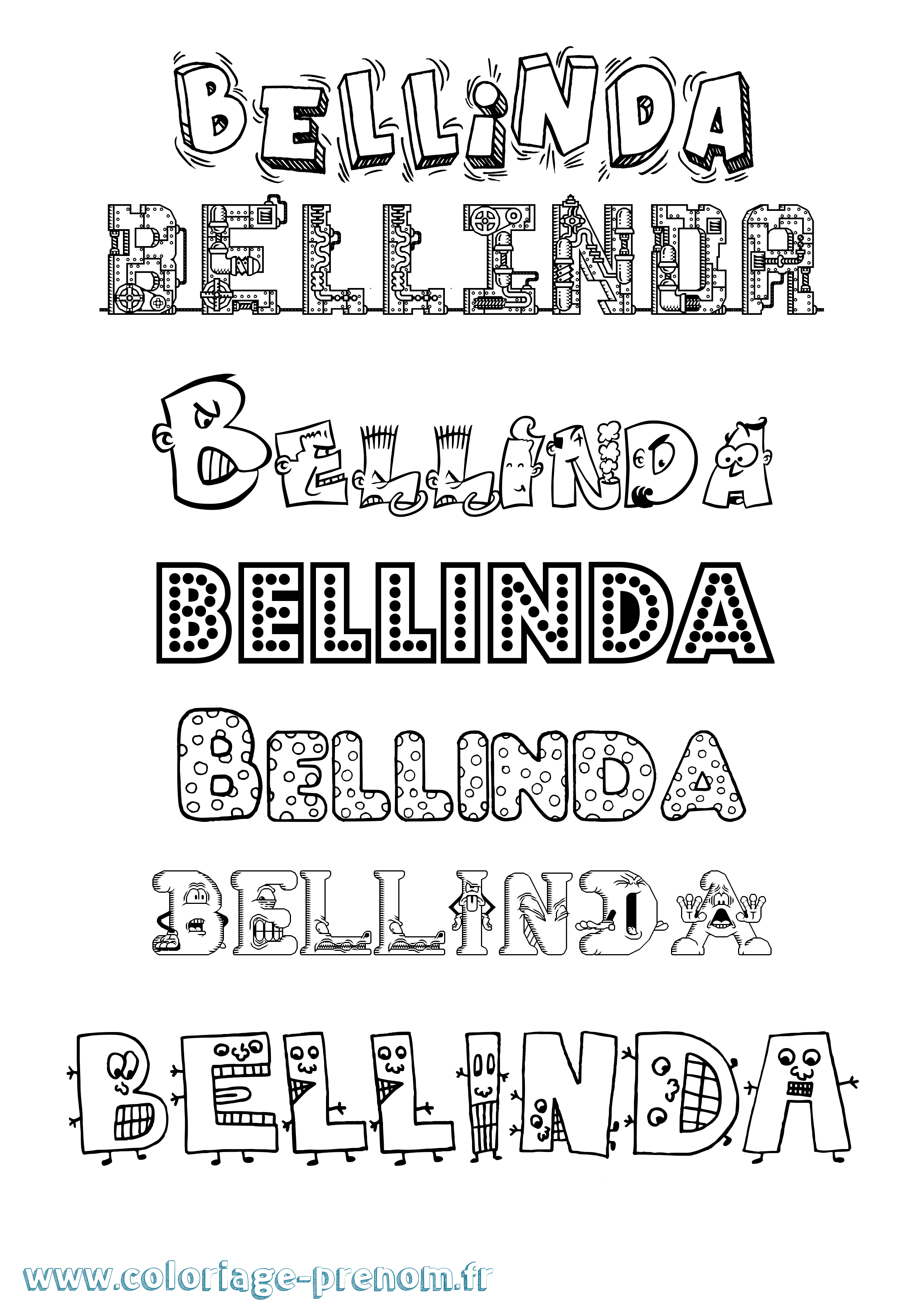 Coloriage prénom Bellinda Fun