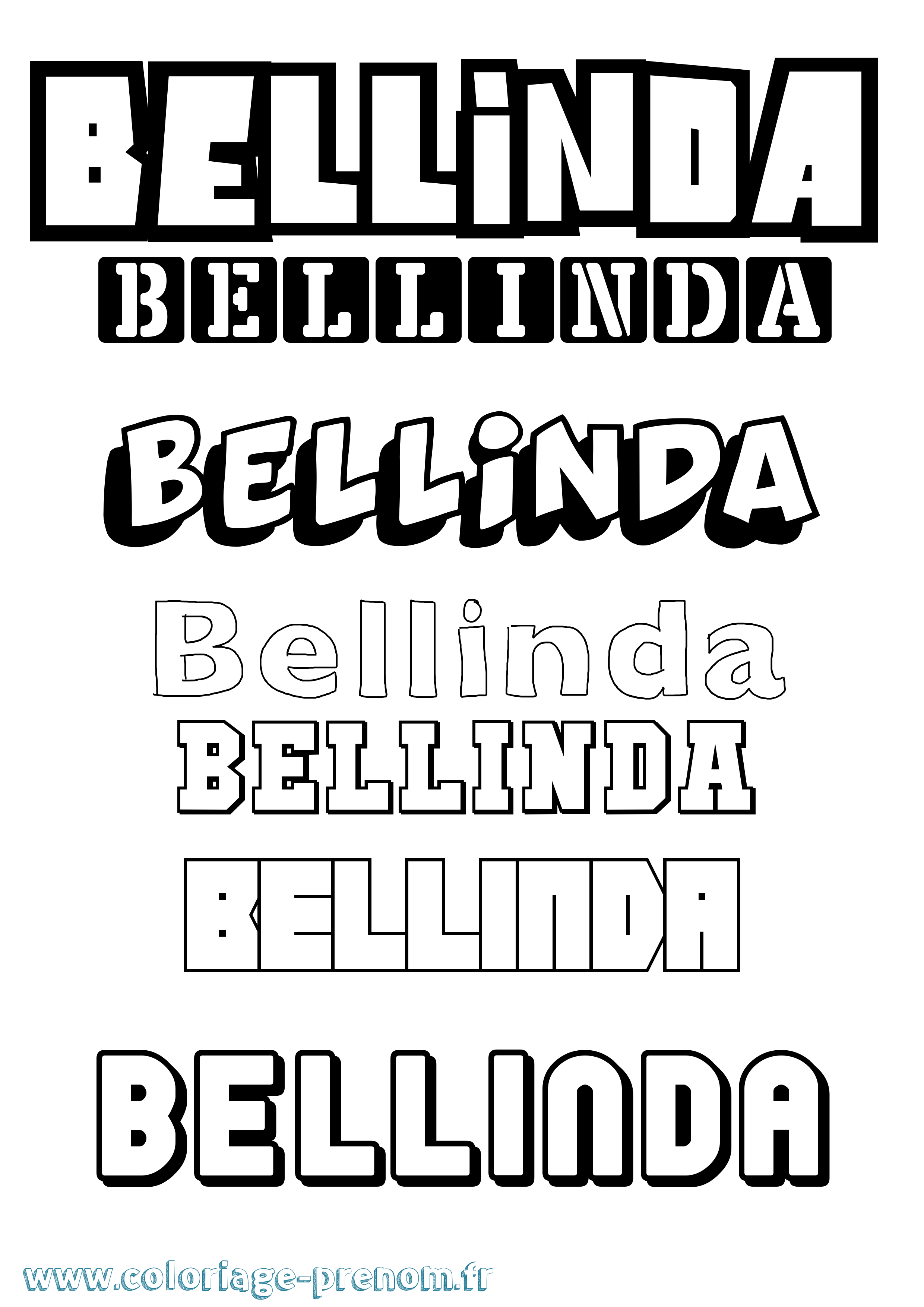 Coloriage prénom Bellinda Simple