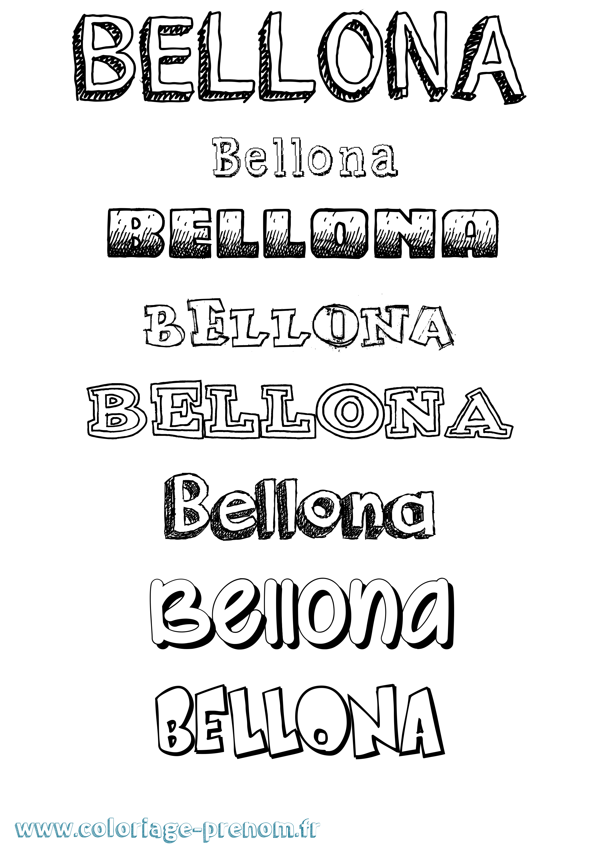 Coloriage prénom Bellona Dessiné