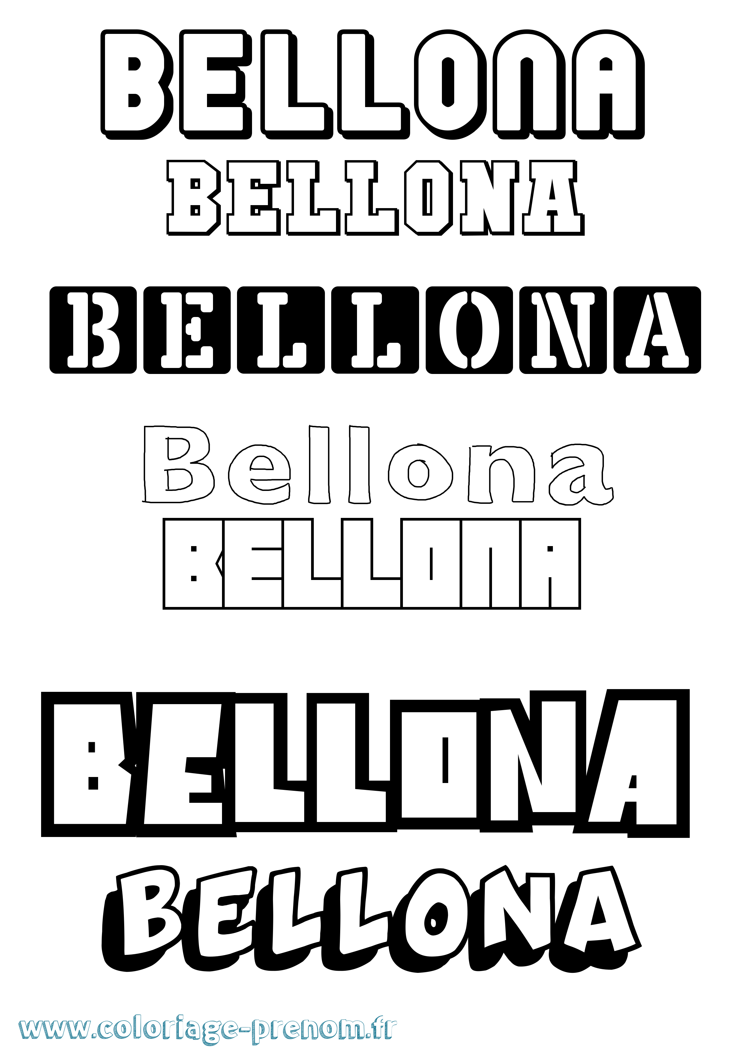 Coloriage prénom Bellona Simple