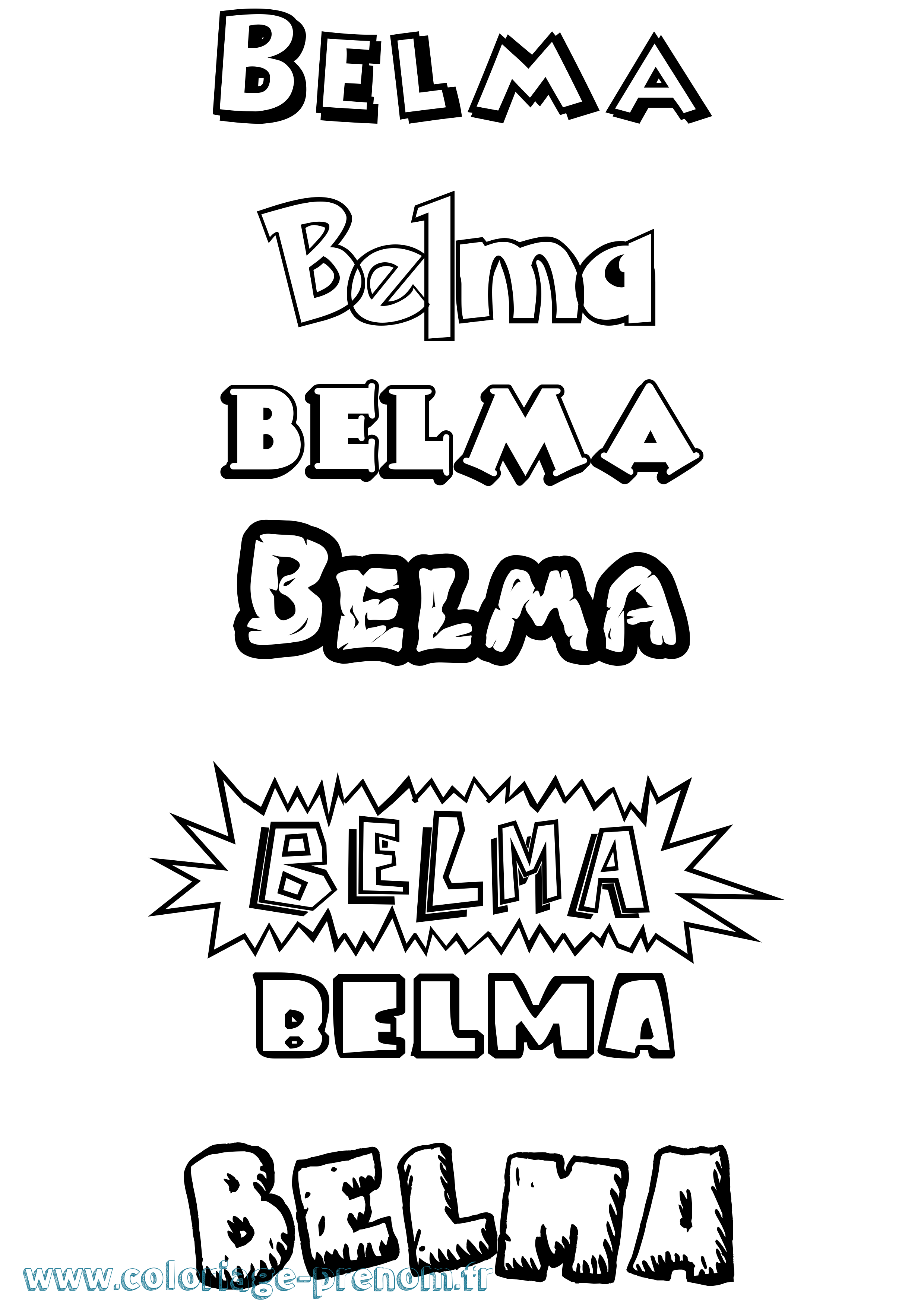 Coloriage prénom Belma Dessin Animé