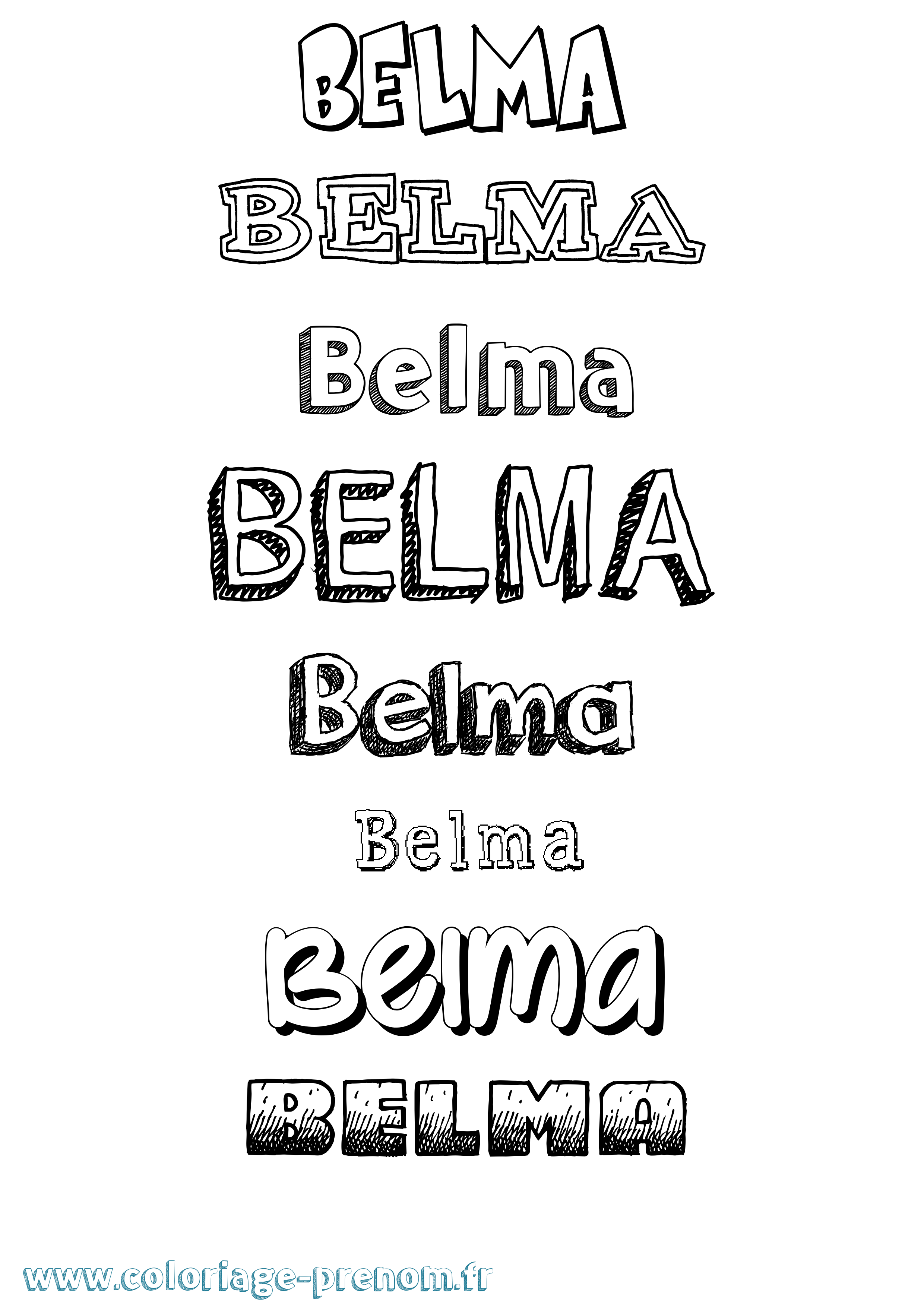 Coloriage prénom Belma Dessiné