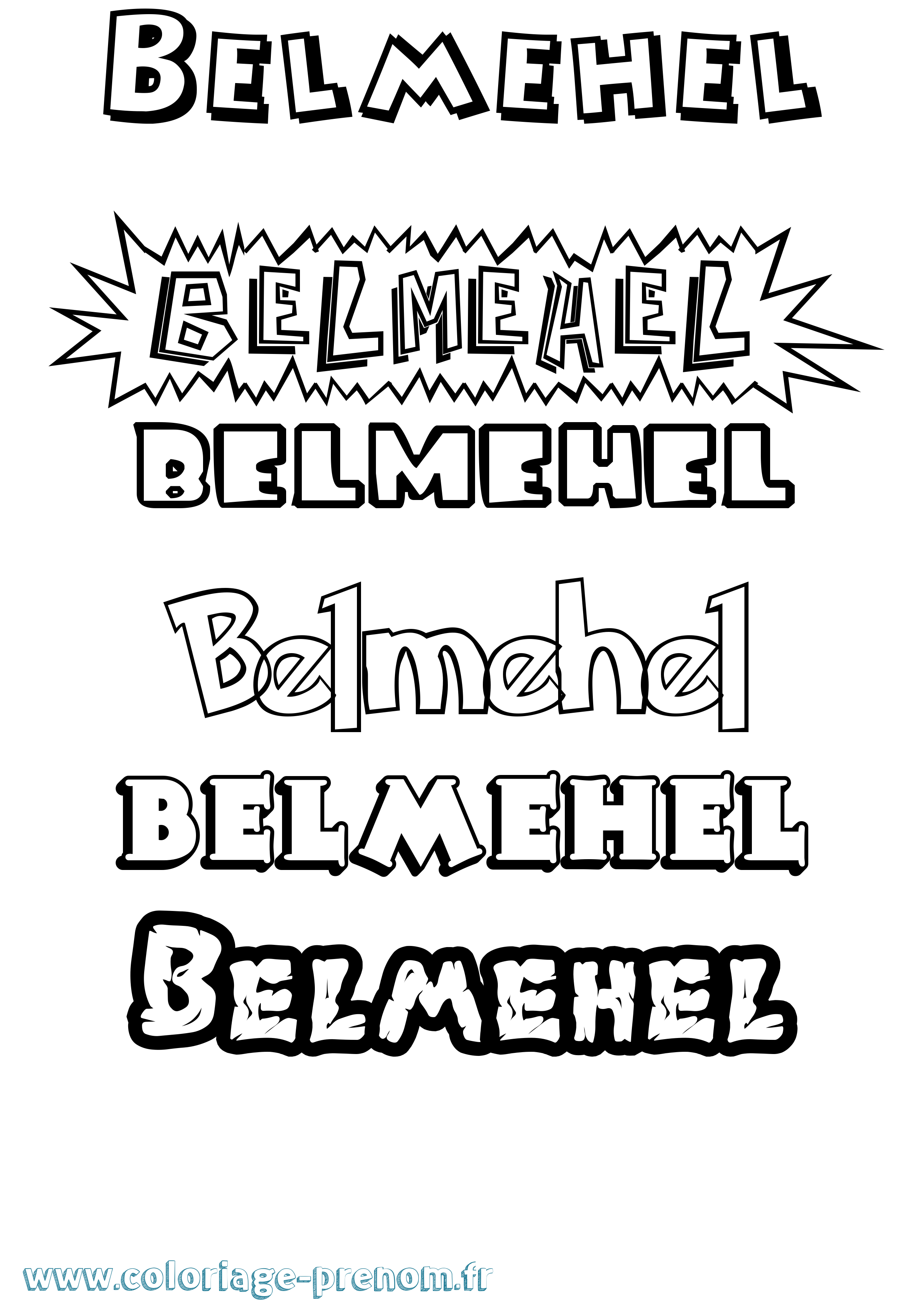 Coloriage Belmehel Dessin Animé Coloriage prénom Belmehel Dessin Animé