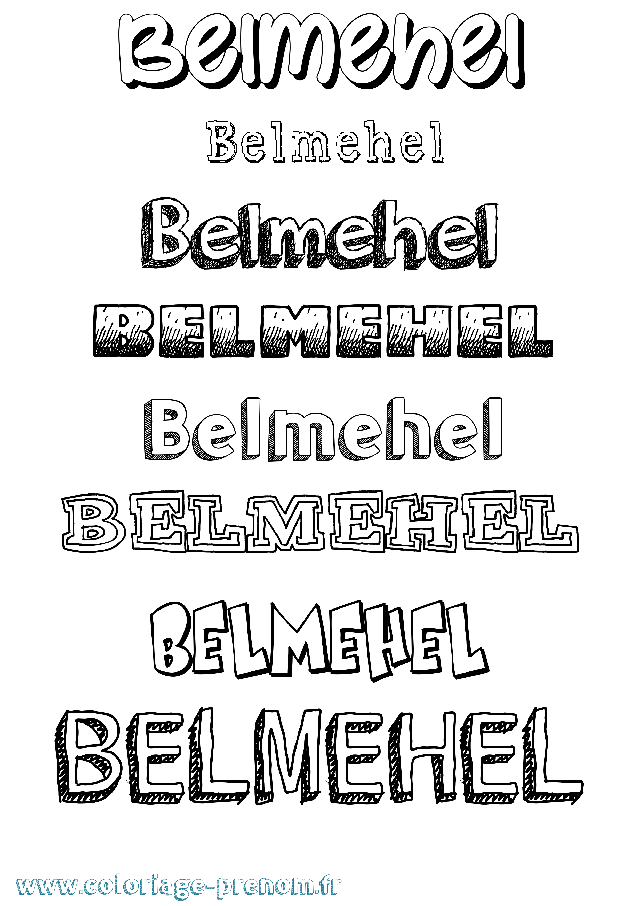 Coloriage Belmehel Dessiné Coloriage prénom Belmehel Dessiné