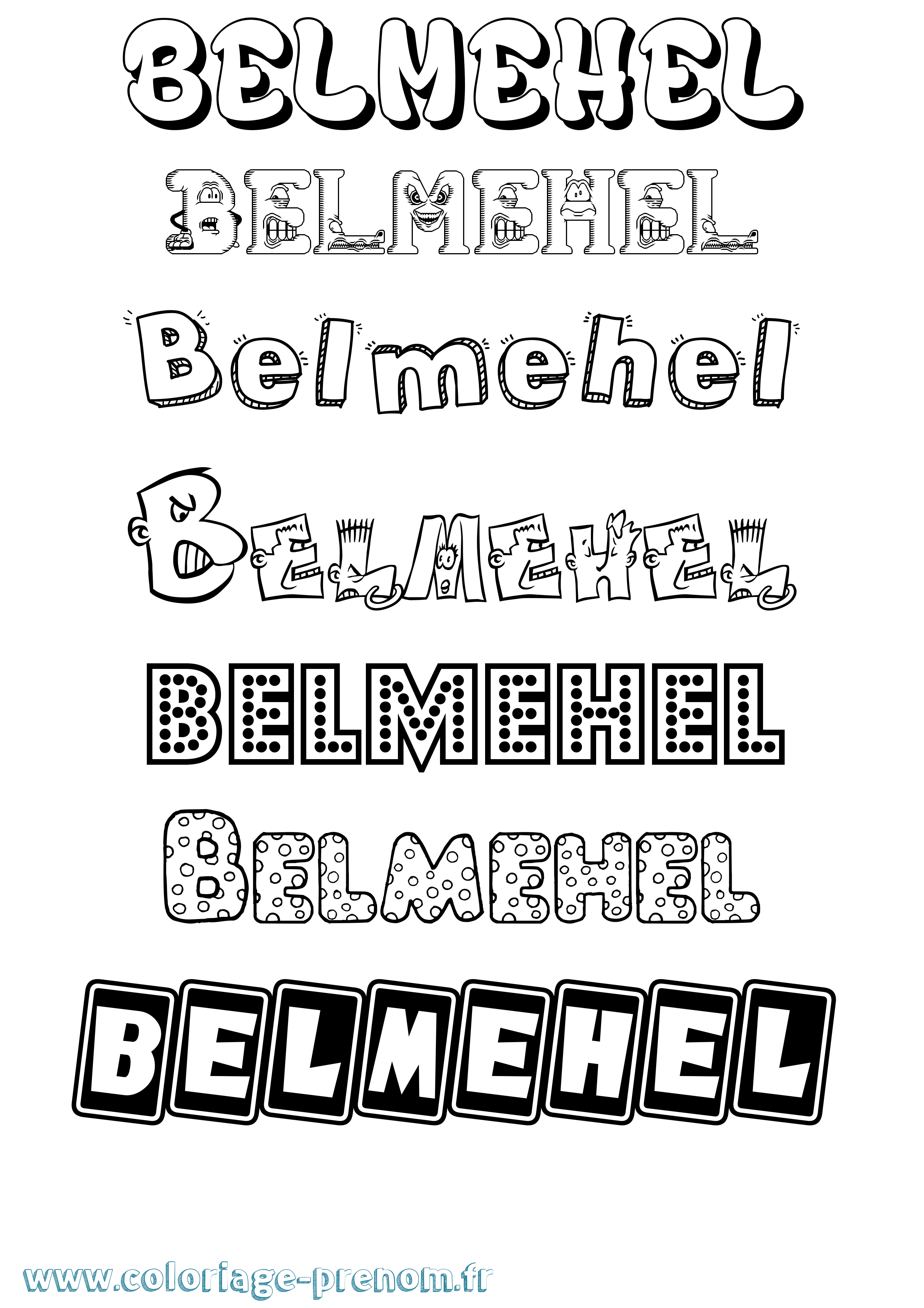 Coloriage Belmehel Fun Coloriage prénom Belmehel Fun