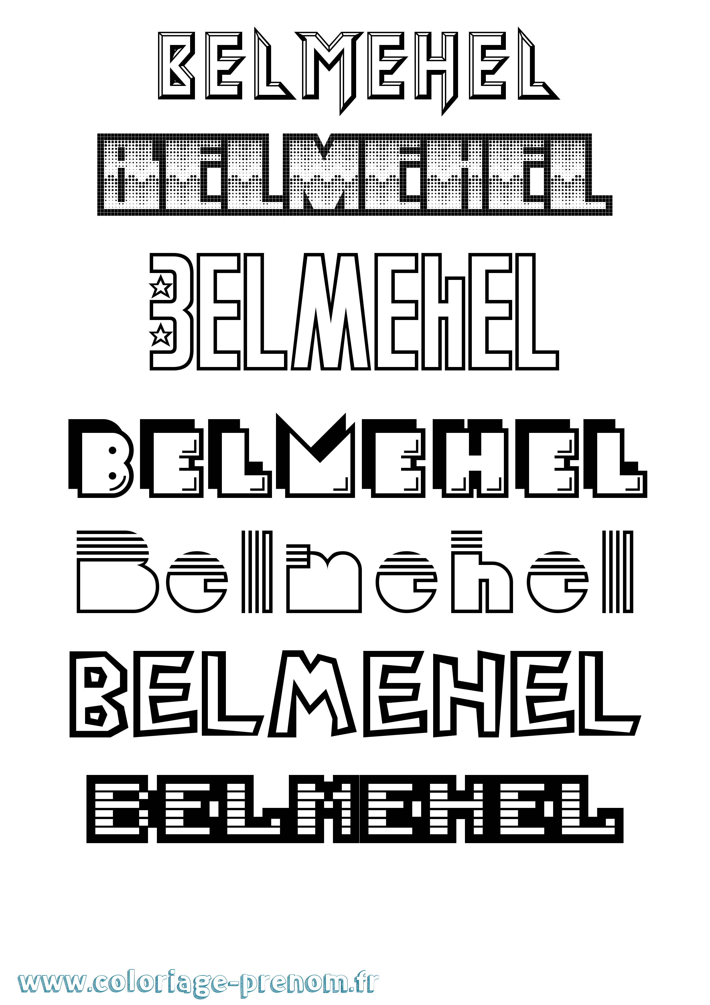 Coloriage Belmehel Jeux Vidéos Coloriage prénom Belmehel Jeux Vidéos