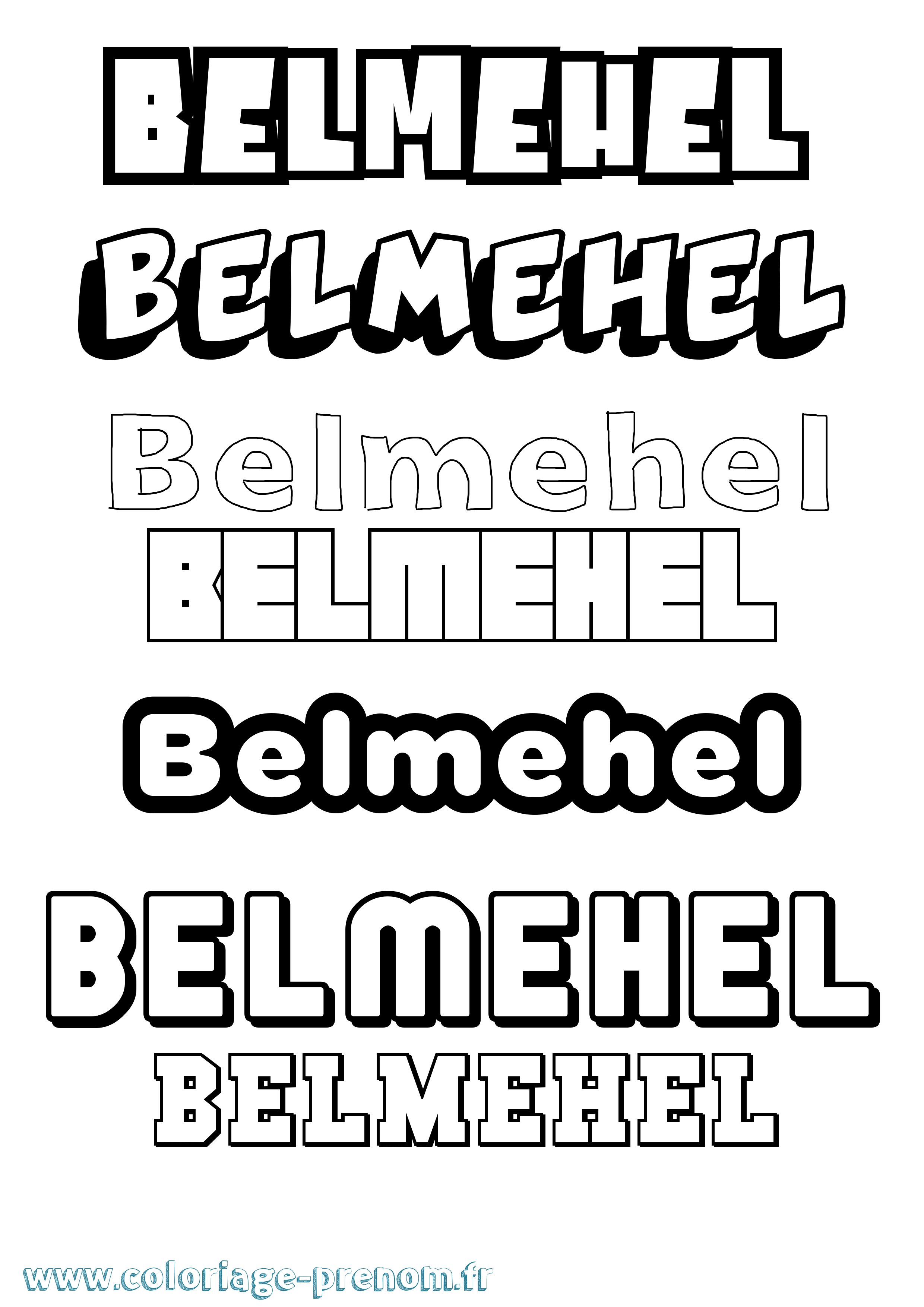Coloriage Belmehel Simple Coloriage prénom Belmehel Simple