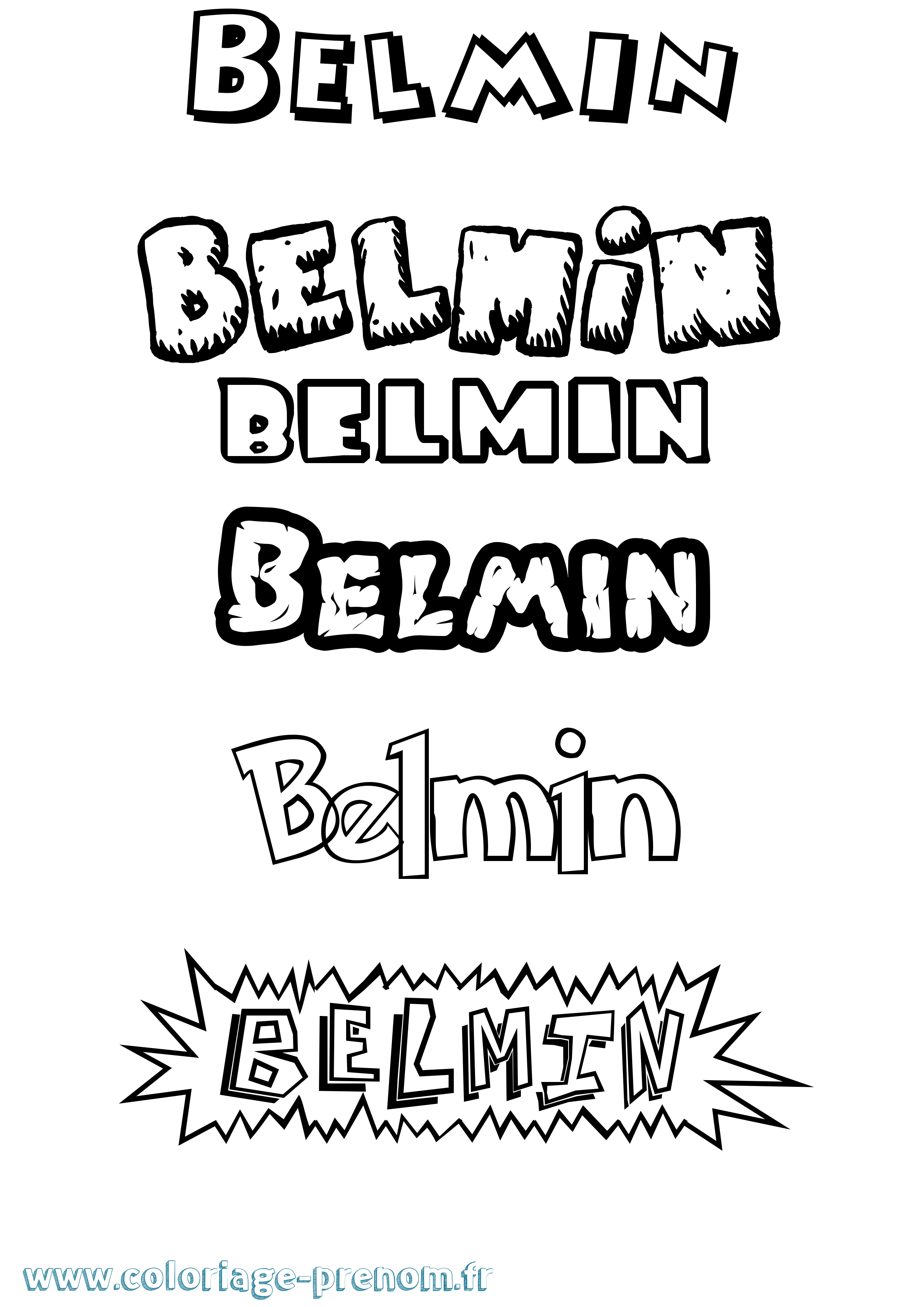 Coloriage prénom Belmin Dessin Animé