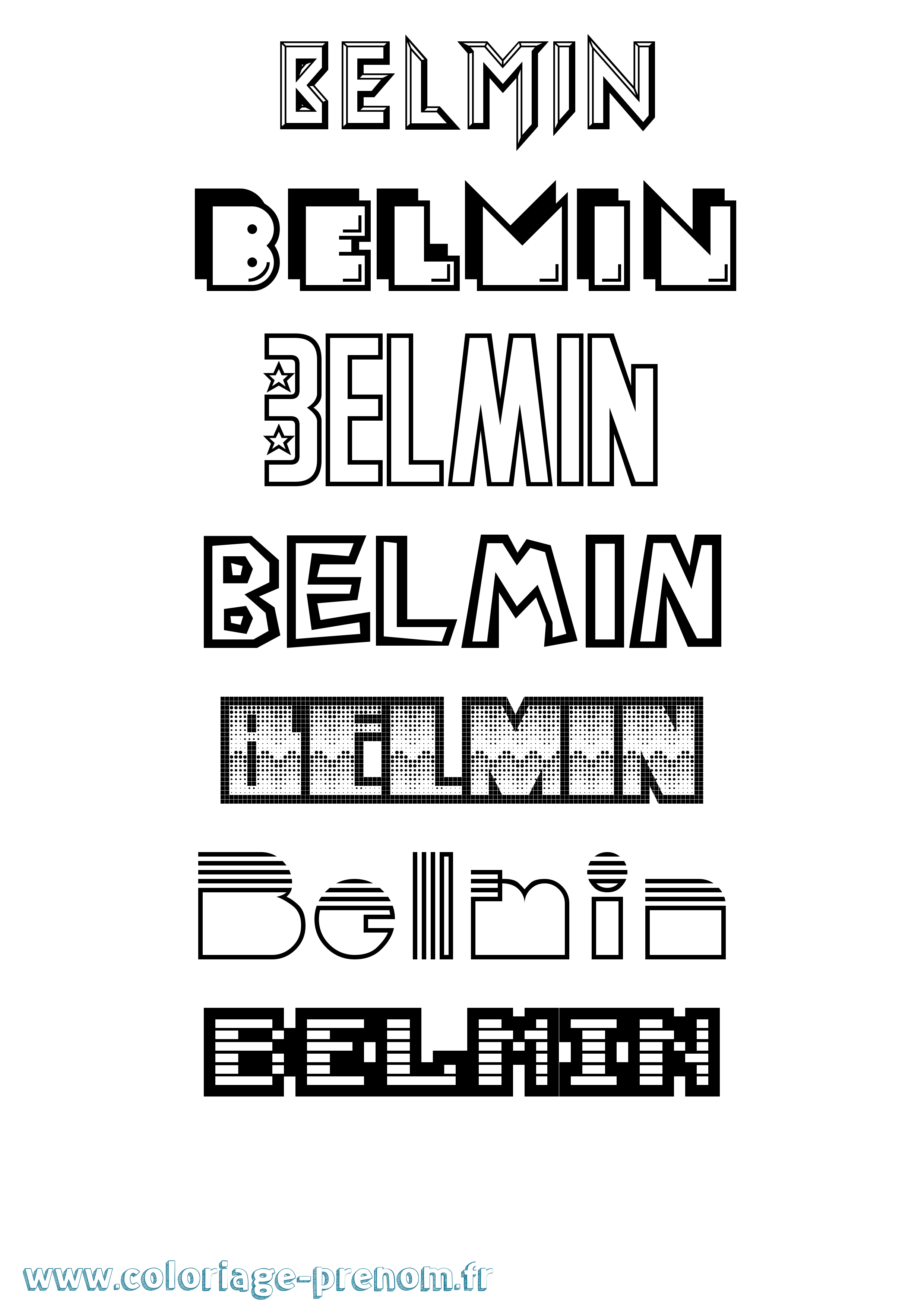 Coloriage prénom Belmin Jeux Vidéos