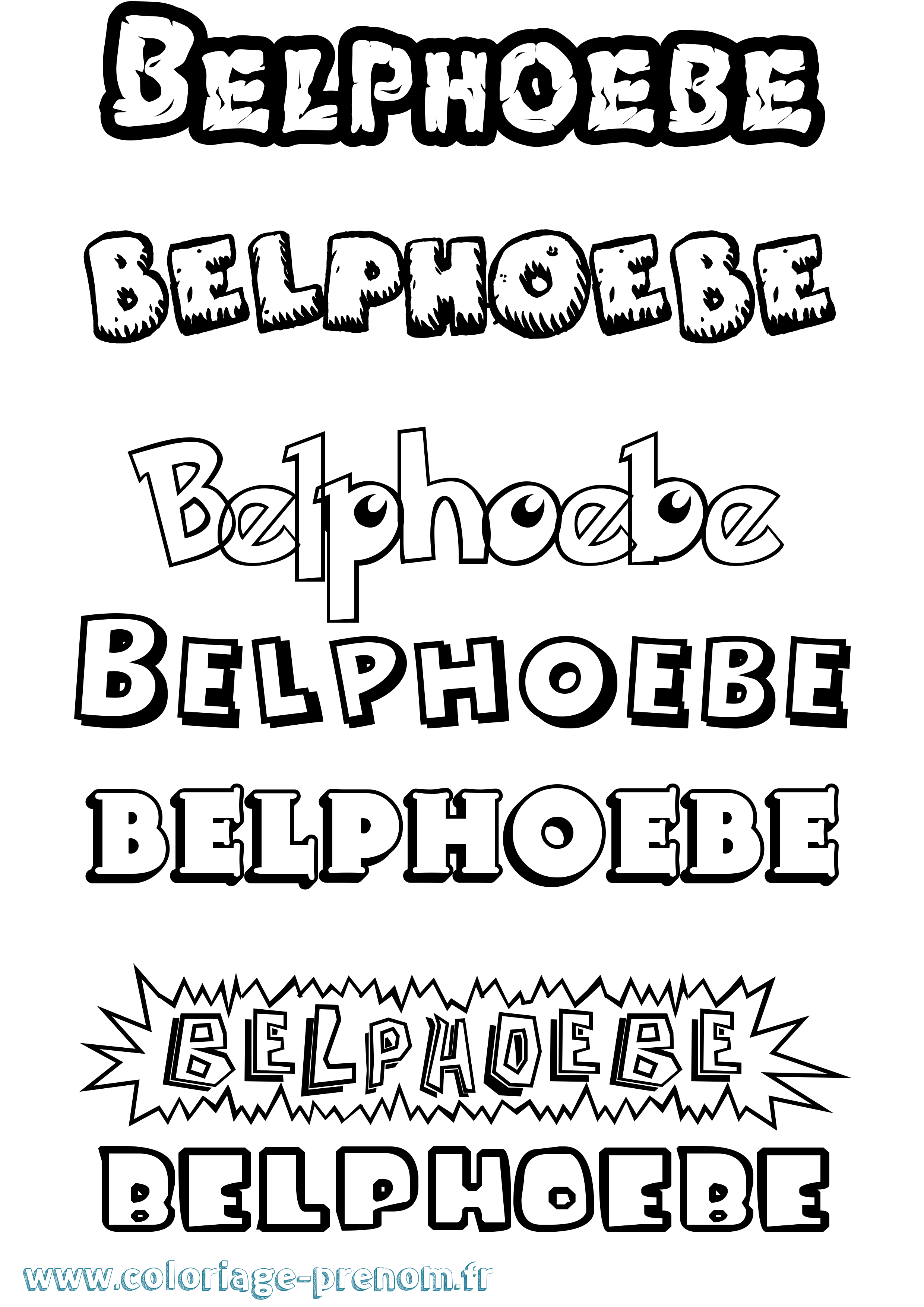 Coloriage prénom Belphoebe Dessin Animé