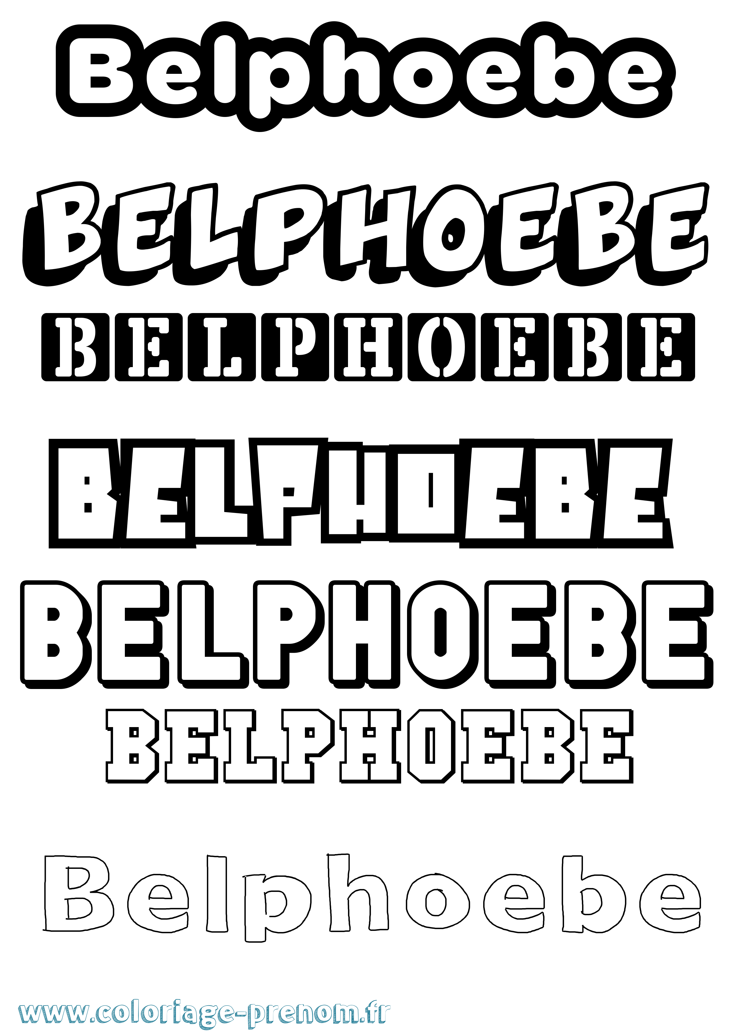 Coloriage prénom Belphoebe Simple