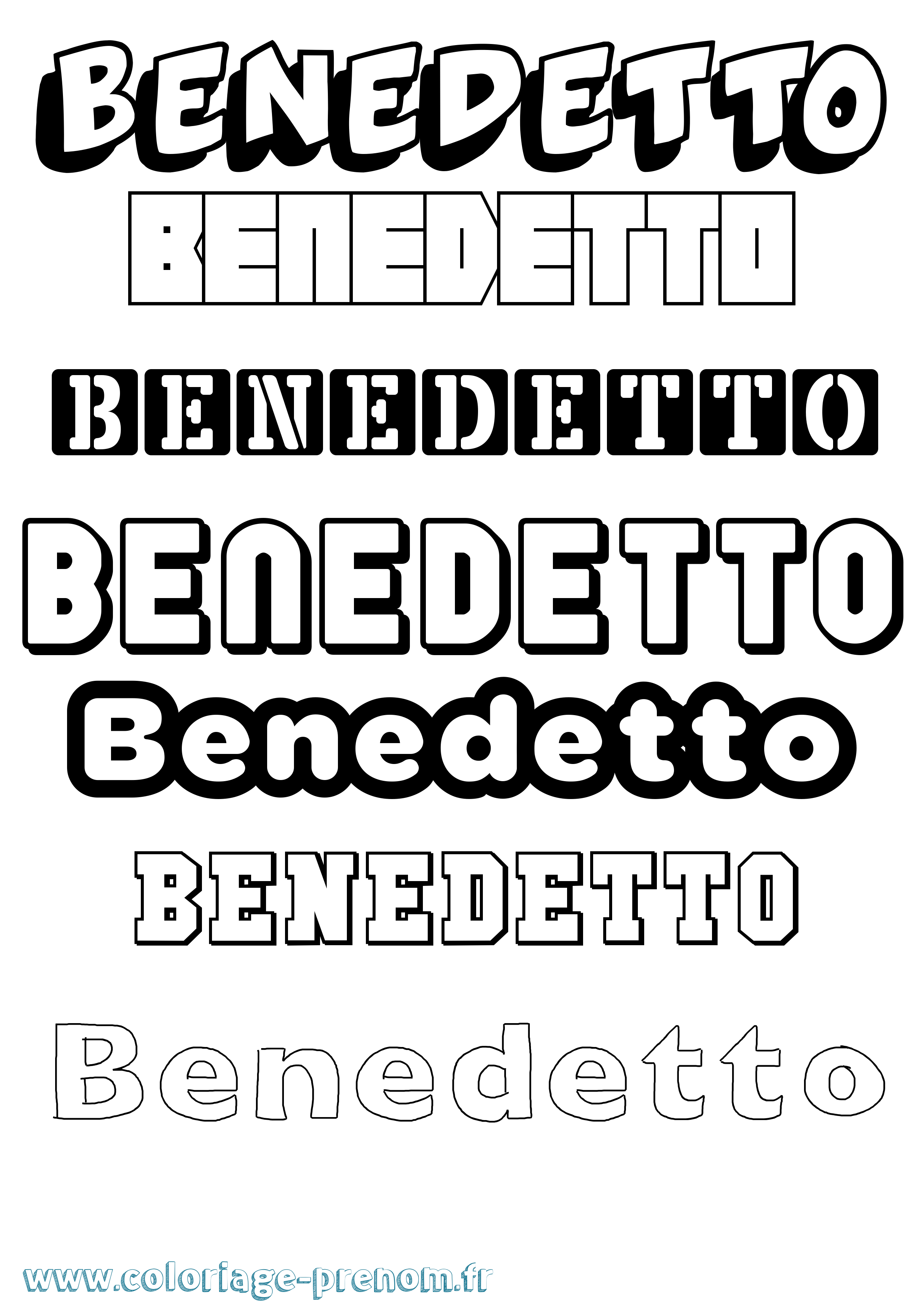 Coloriage prénom Benedetto Simple