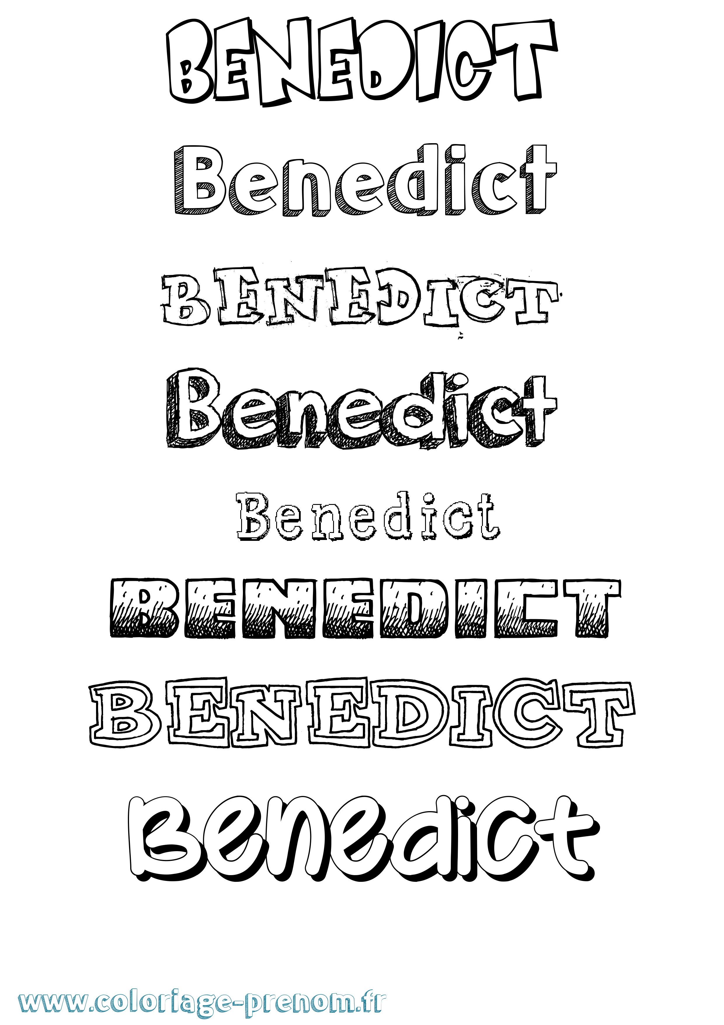 Coloriage prénom Benedict Dessiné