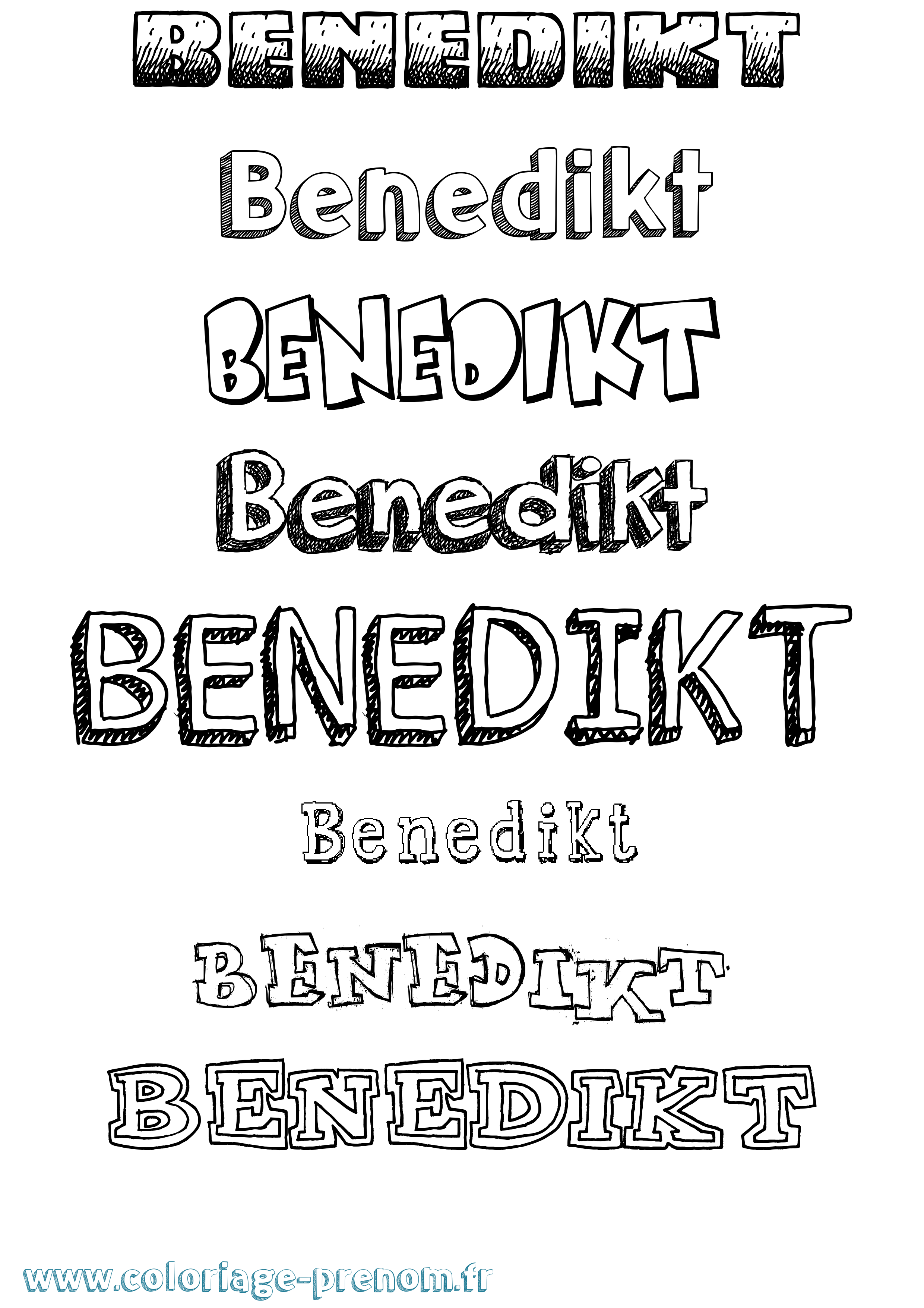Coloriage Benedikt Dessiné Coloriage prénom Benedikt Dessiné