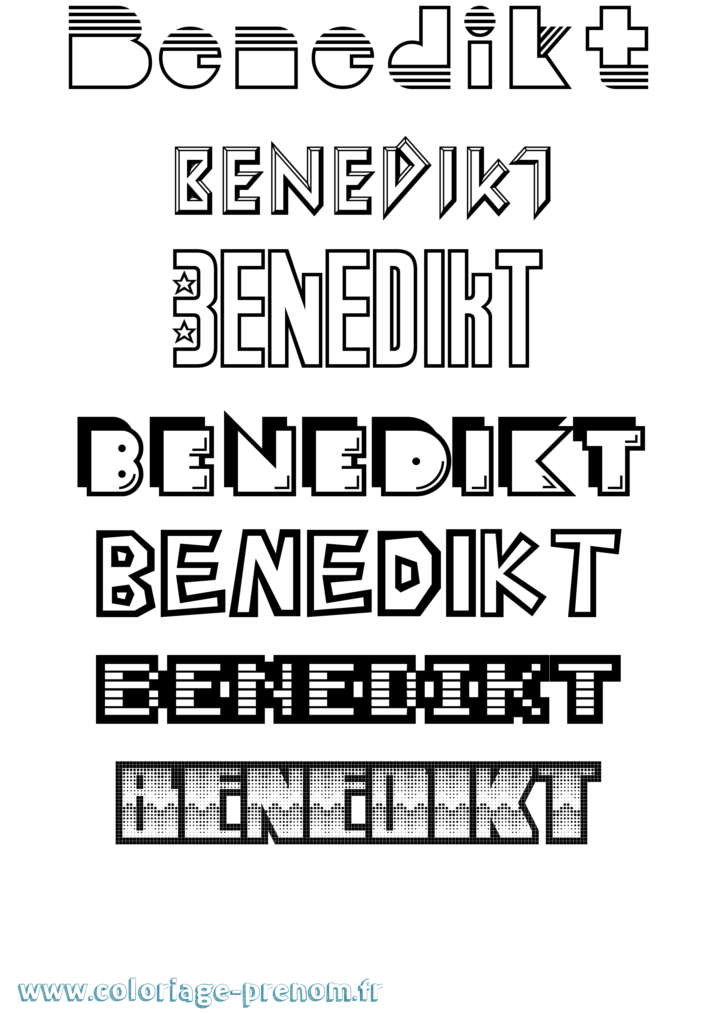 Coloriage Benedikt Jeux Vidéos Coloriage prénom Benedikt Jeux Vidéos