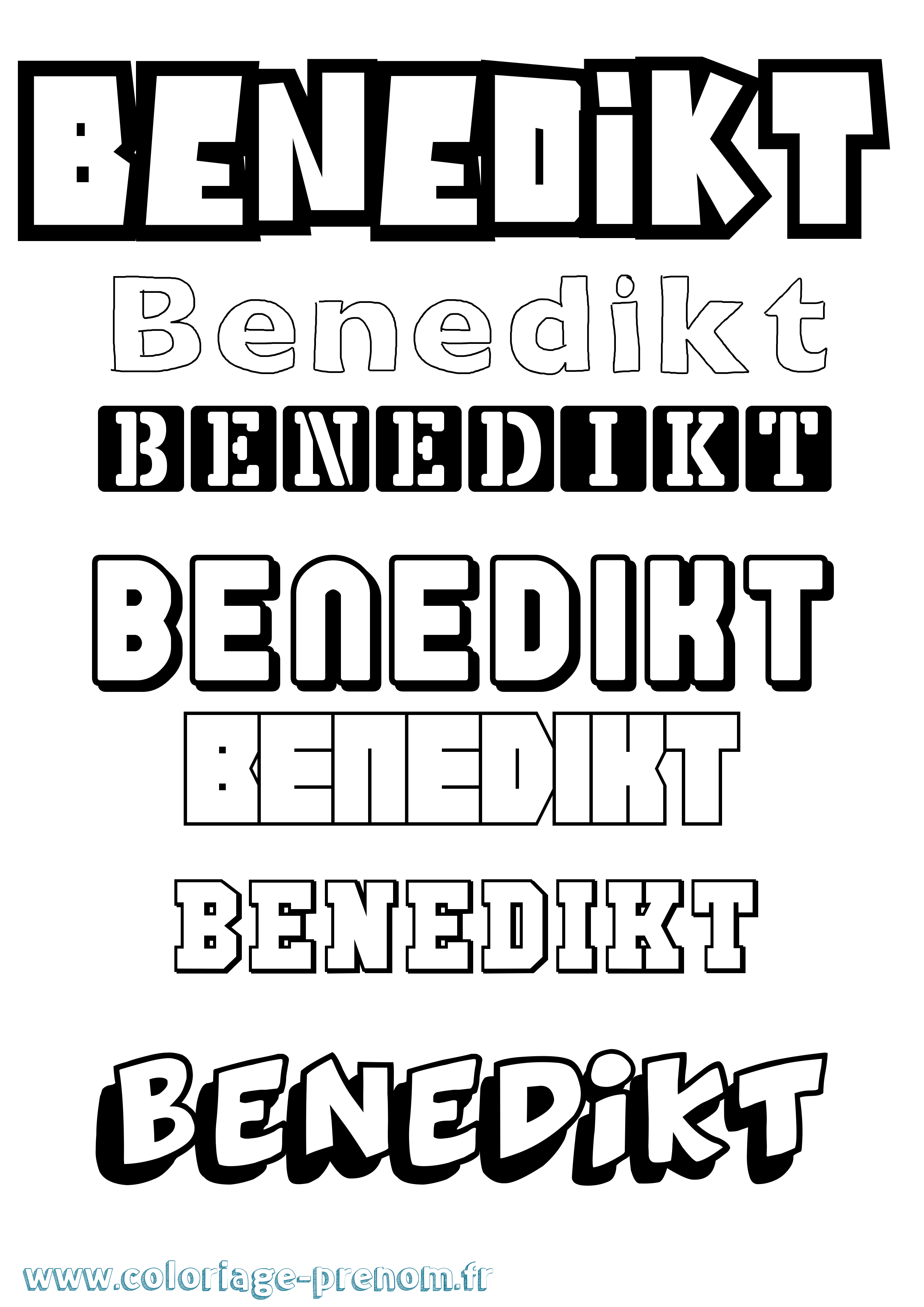 Coloriage Benedikt Simple Coloriage prénom Benedikt Simple