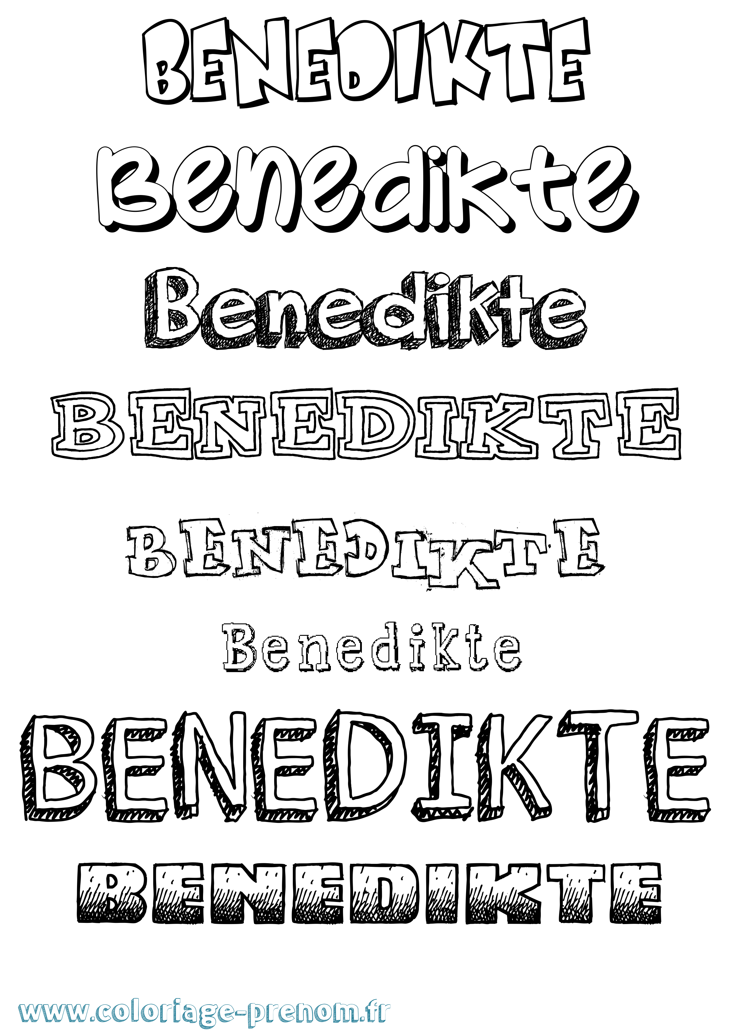 Coloriage prénom Benedikte Dessiné