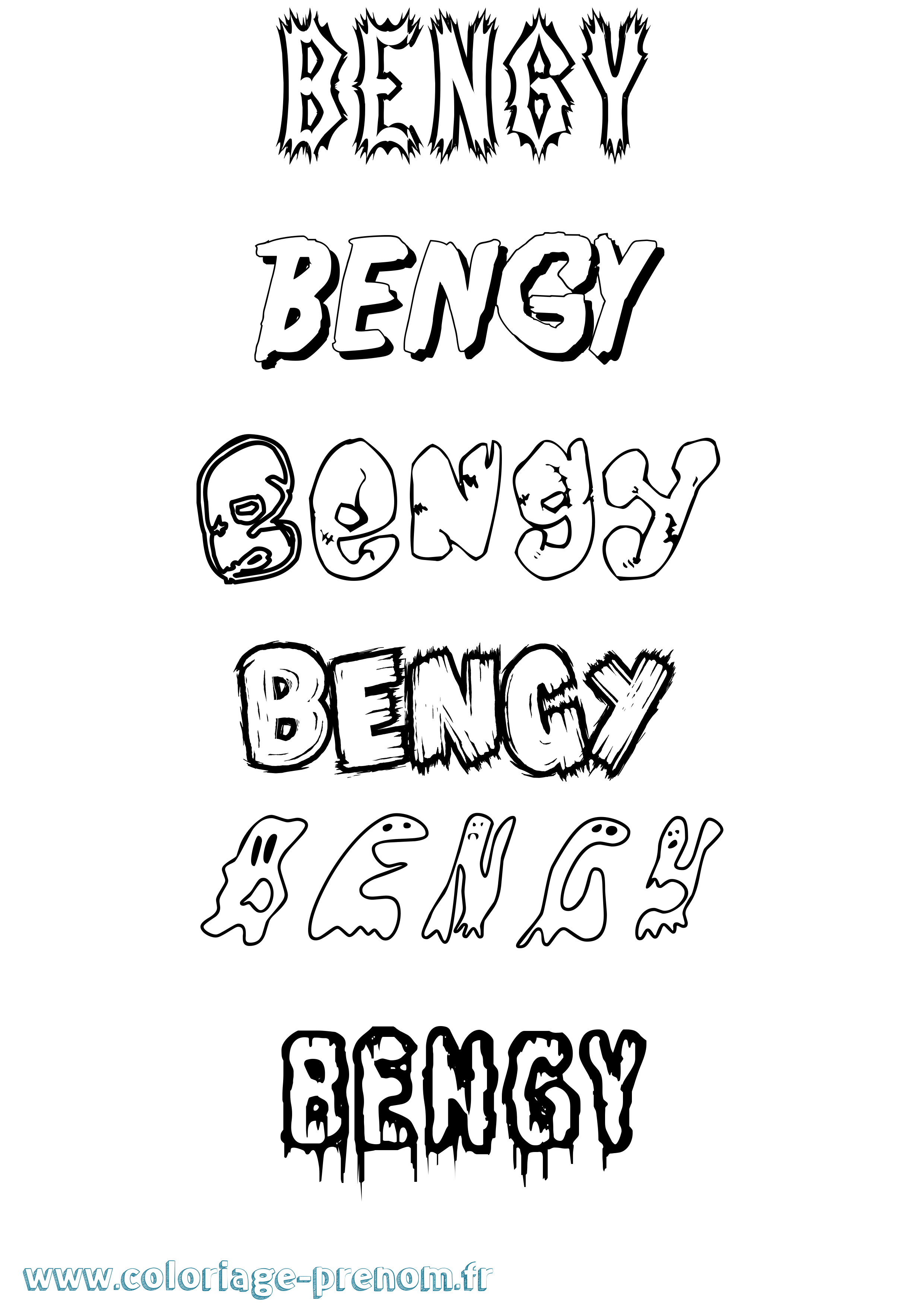 Coloriage prénom Bengy Frisson