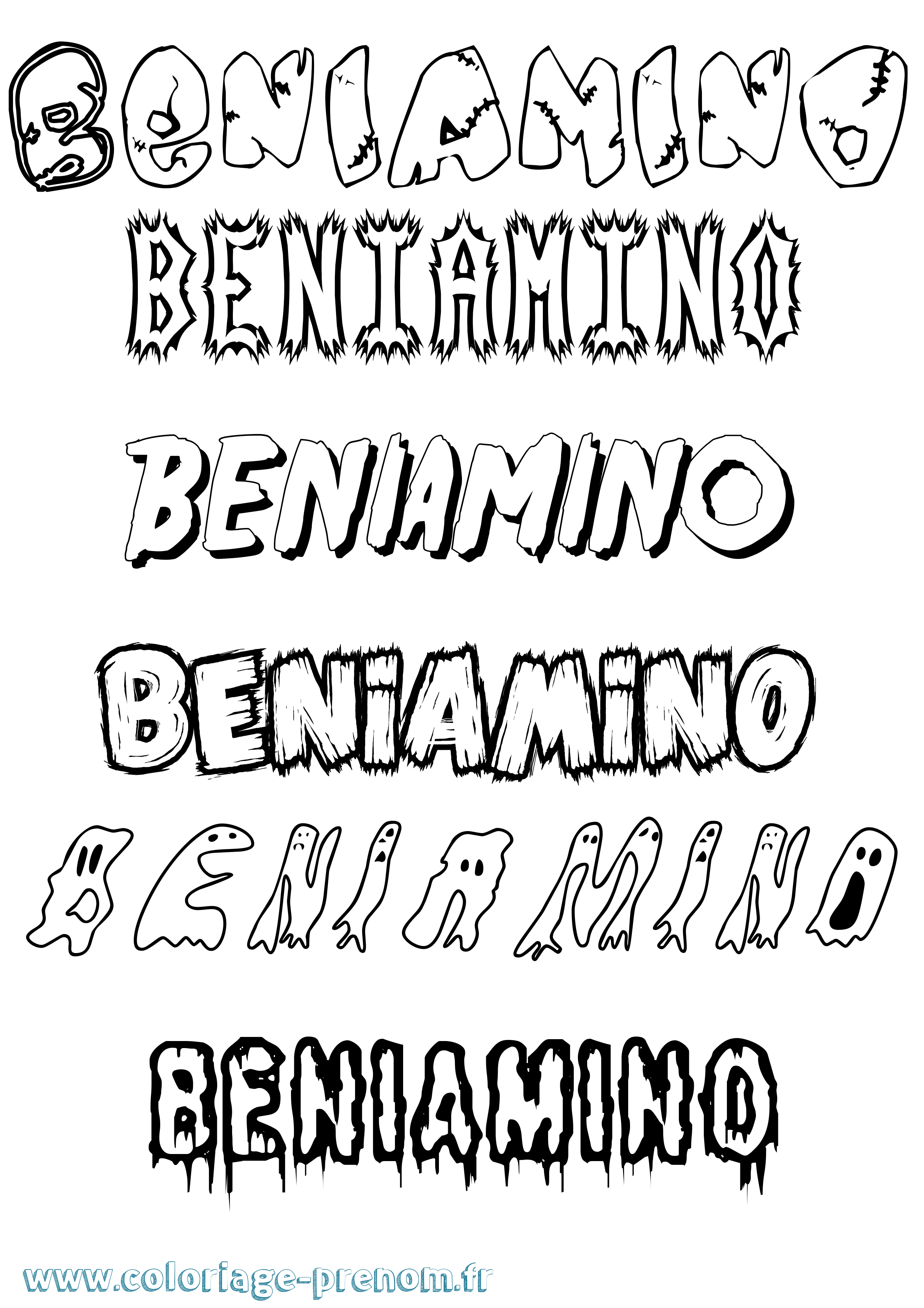 Coloriage Beniamino Frisson Coloriage prénom Beniamino Frisson