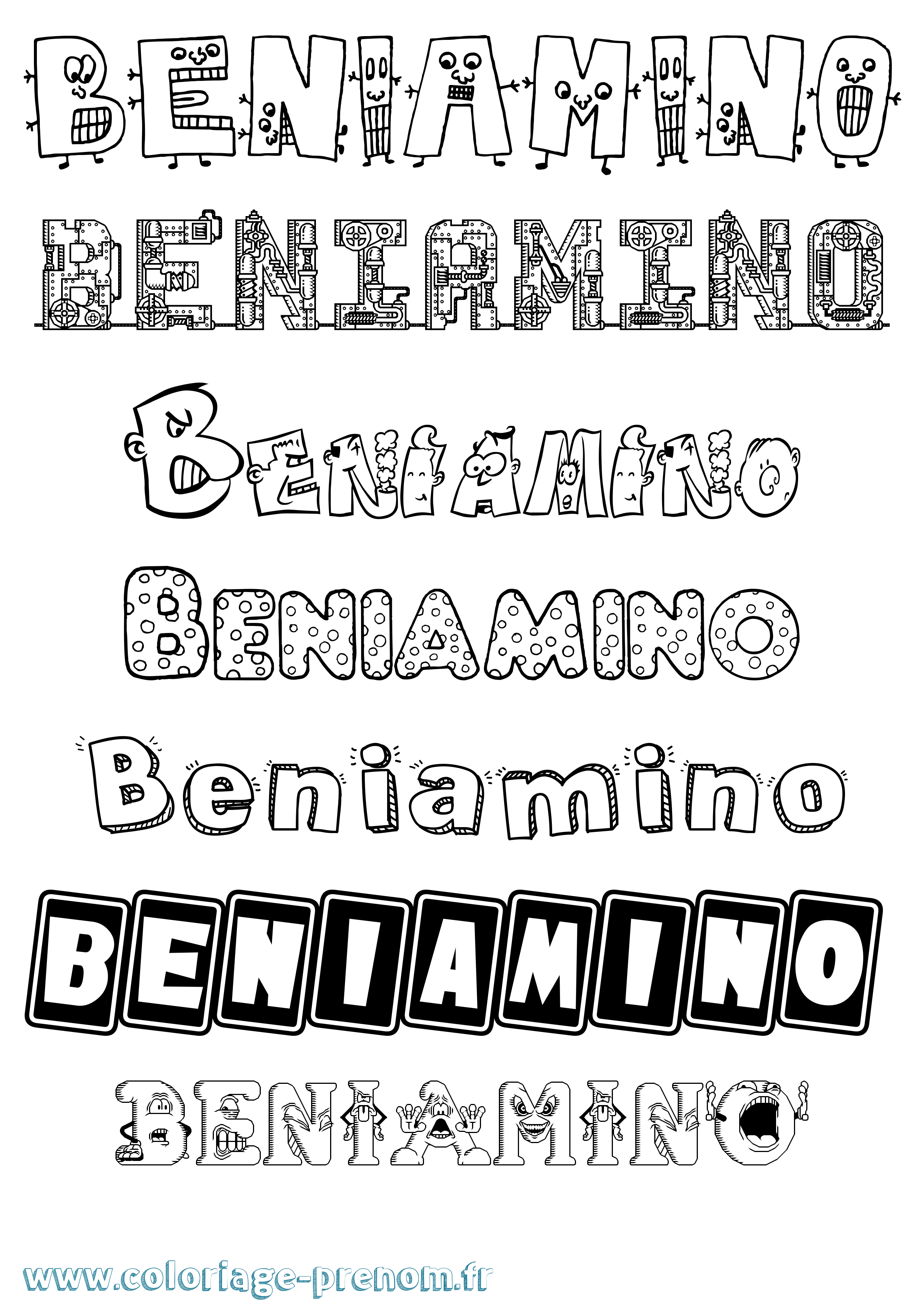 Coloriage Beniamino Fun Coloriage prénom Beniamino Fun