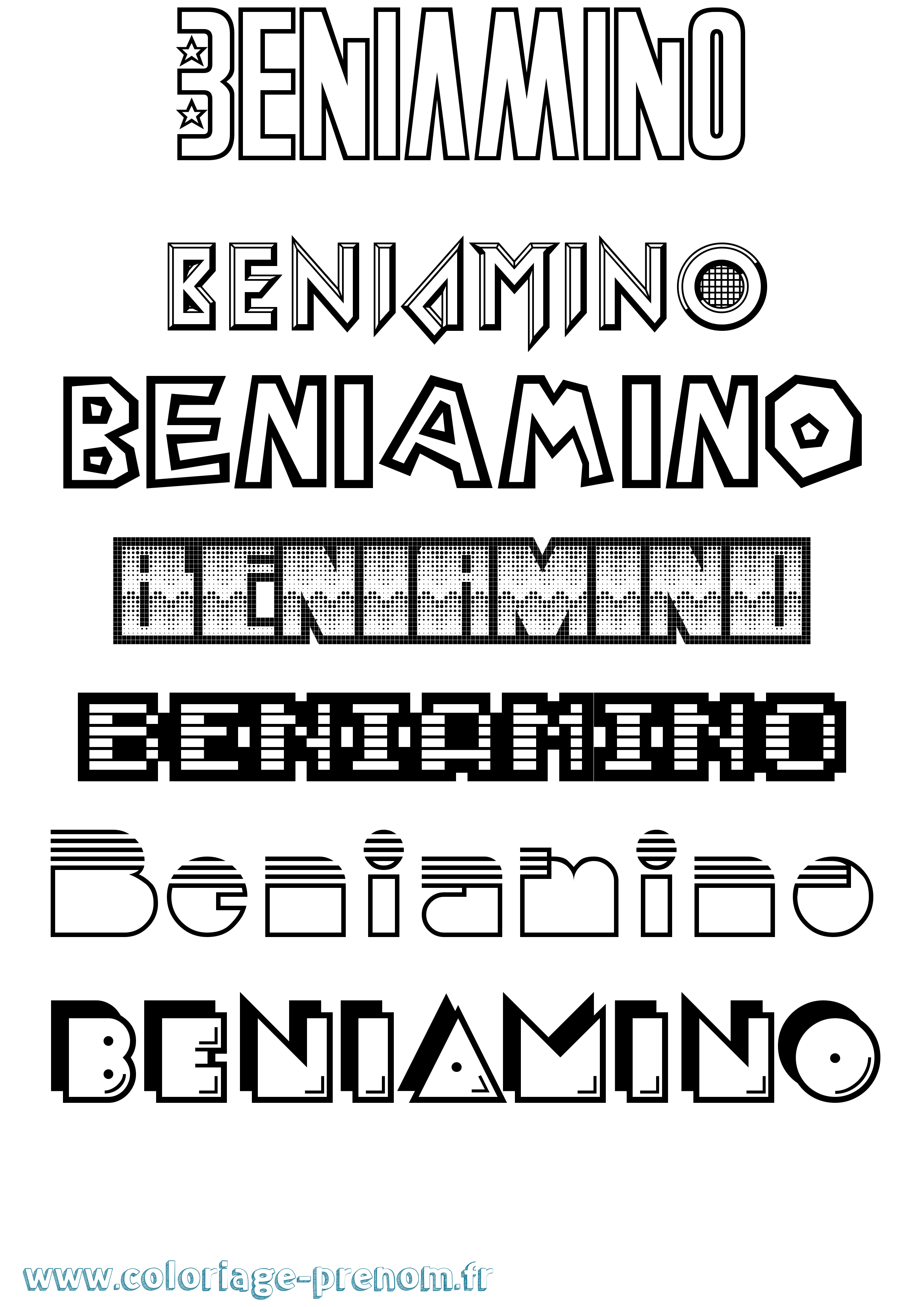 Coloriage prénom Beniamino Jeux Vidéos