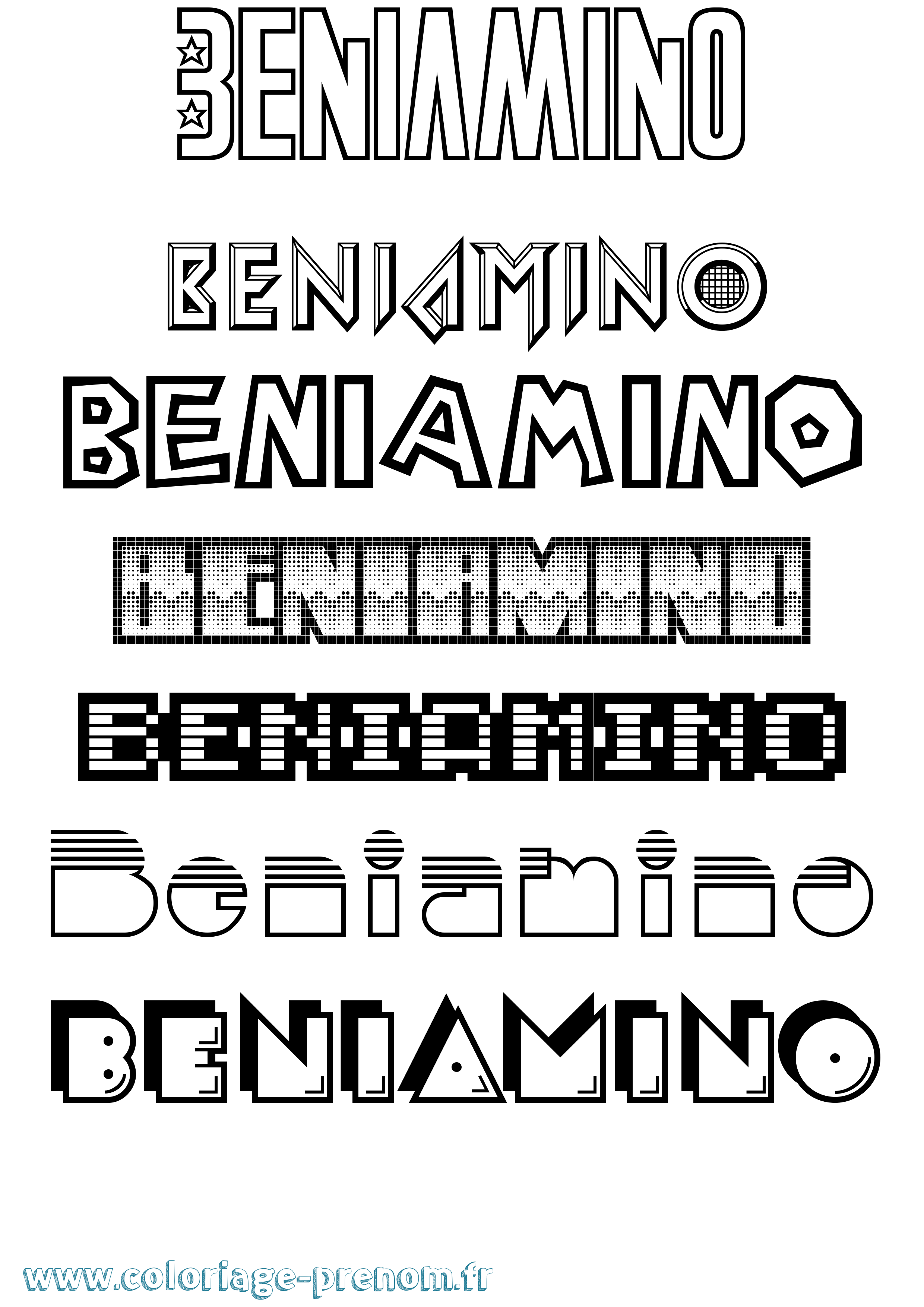 Coloriage Beniamino Jeux Vidéos Coloriage prénom Beniamino Jeux Vidéos