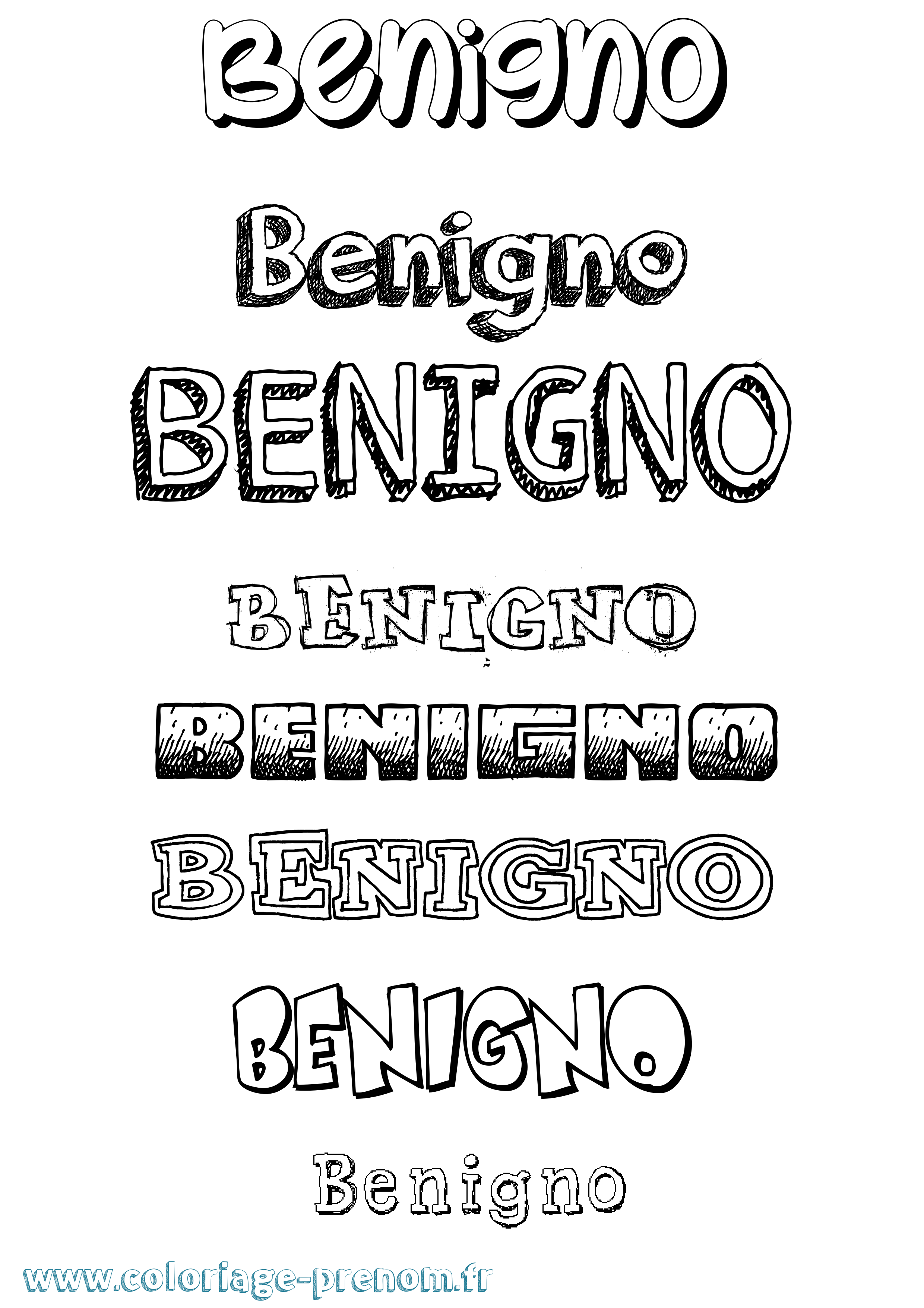 Coloriage prénom Benigno Dessiné