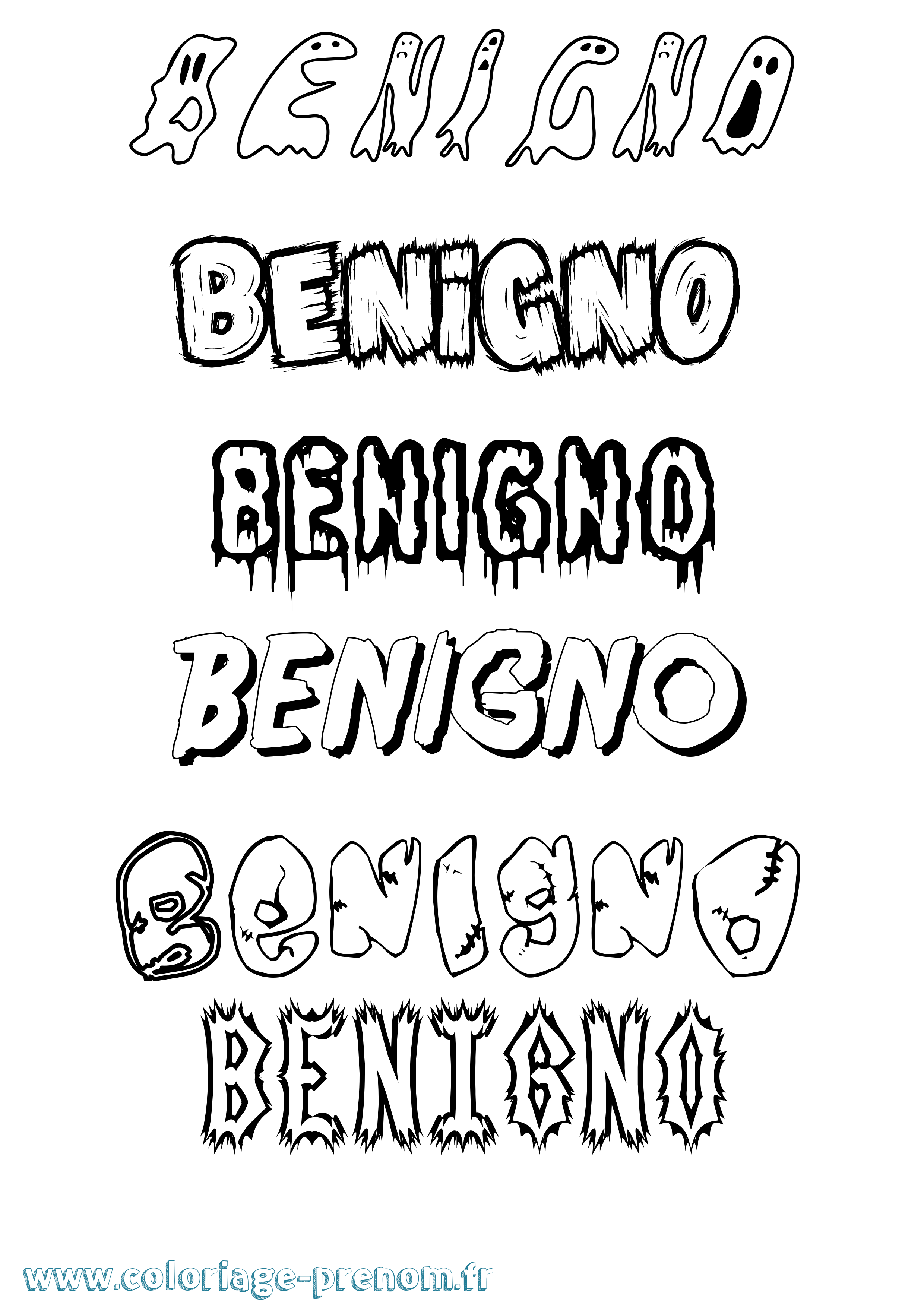 Coloriage prénom Benigno Frisson
