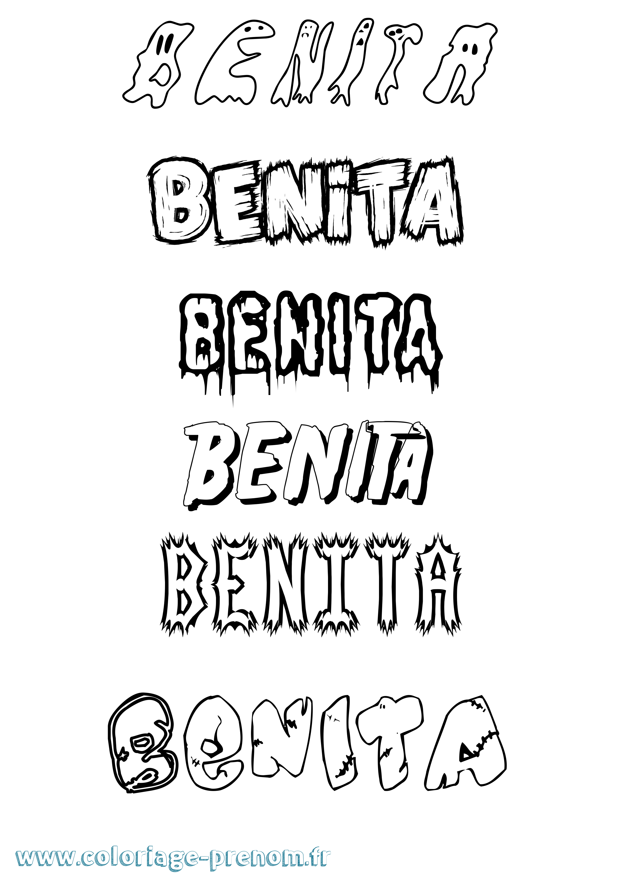 Coloriage prénom Benita Frisson