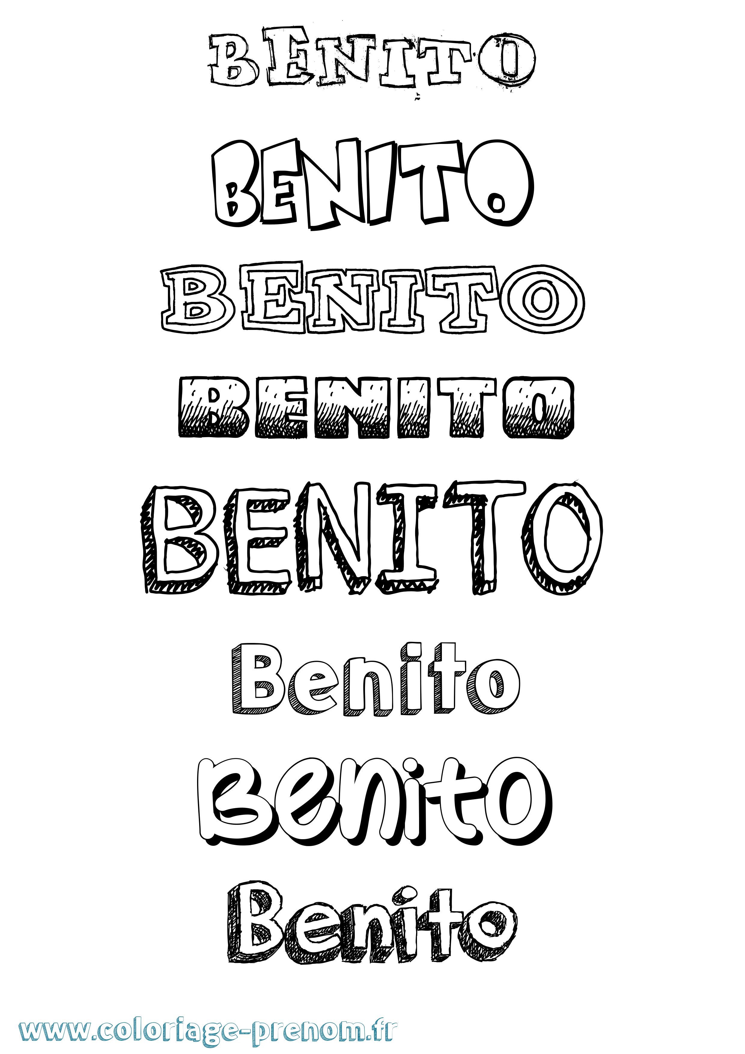 Coloriage prénom Benito Dessiné