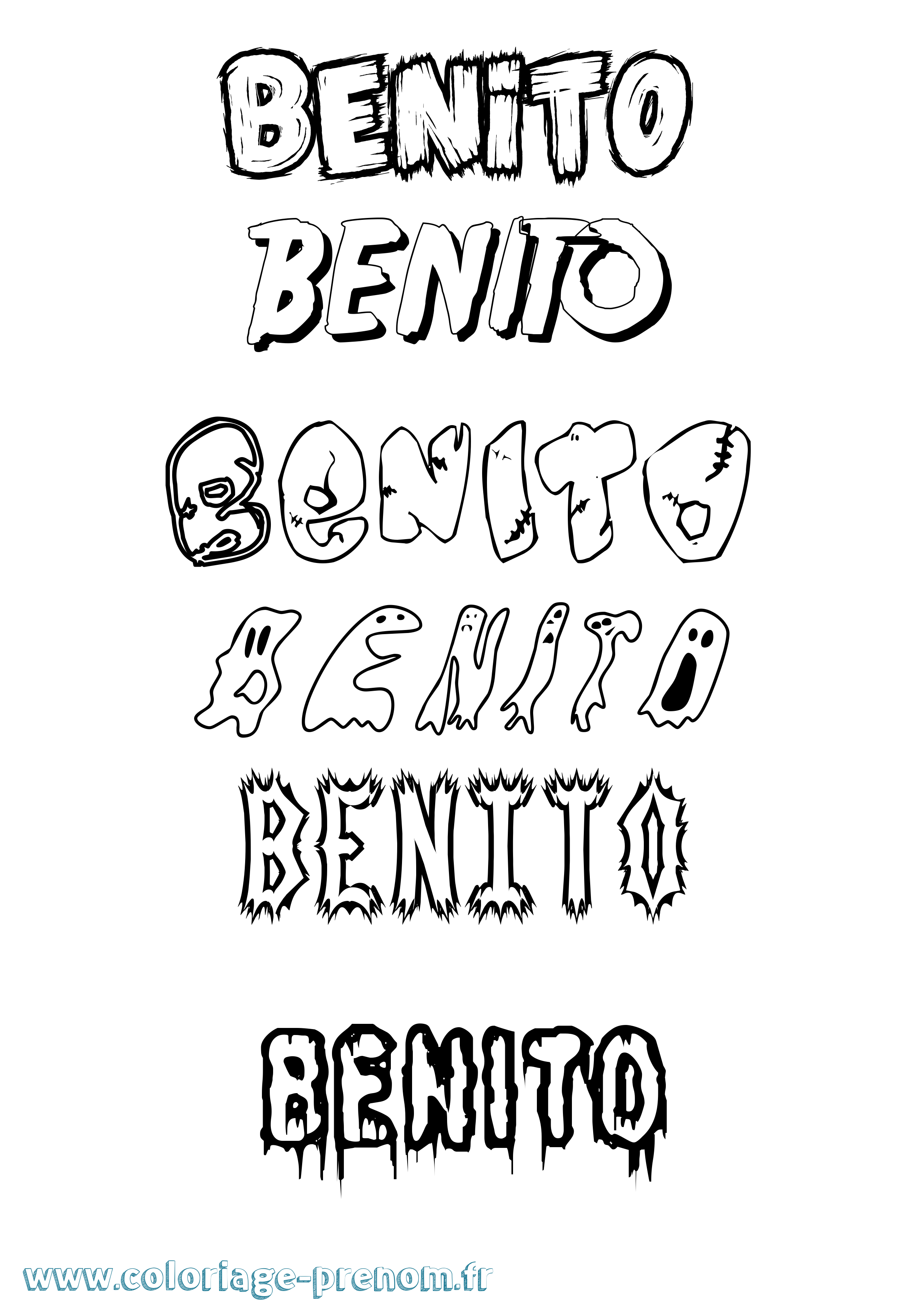 Coloriage prénom Benito Frisson