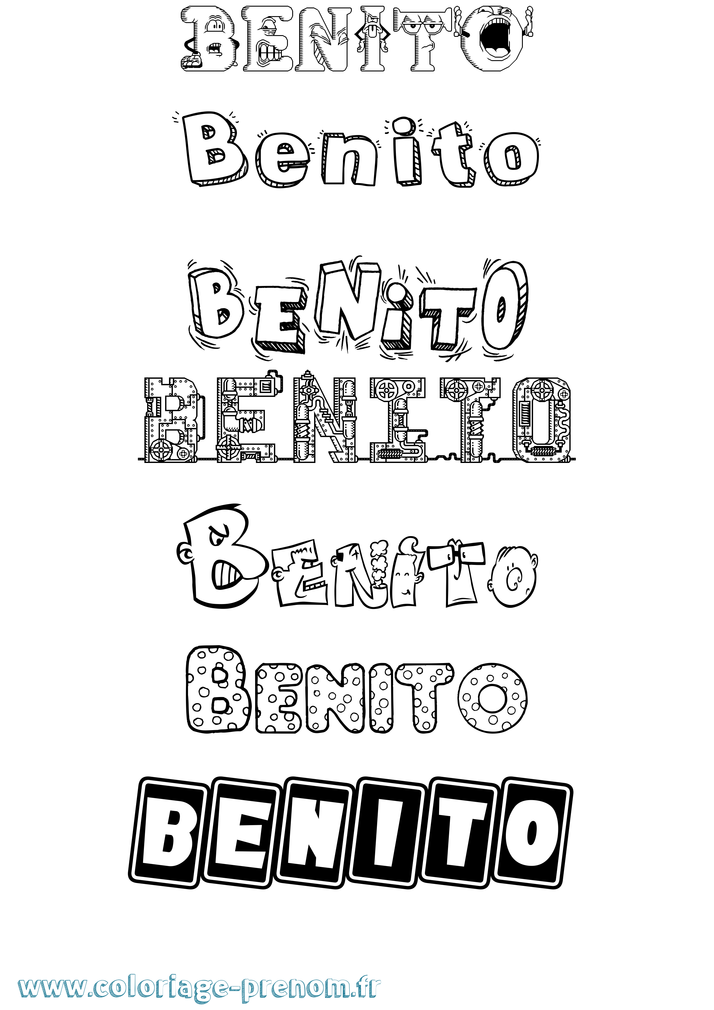 Coloriage prénom Benito Fun