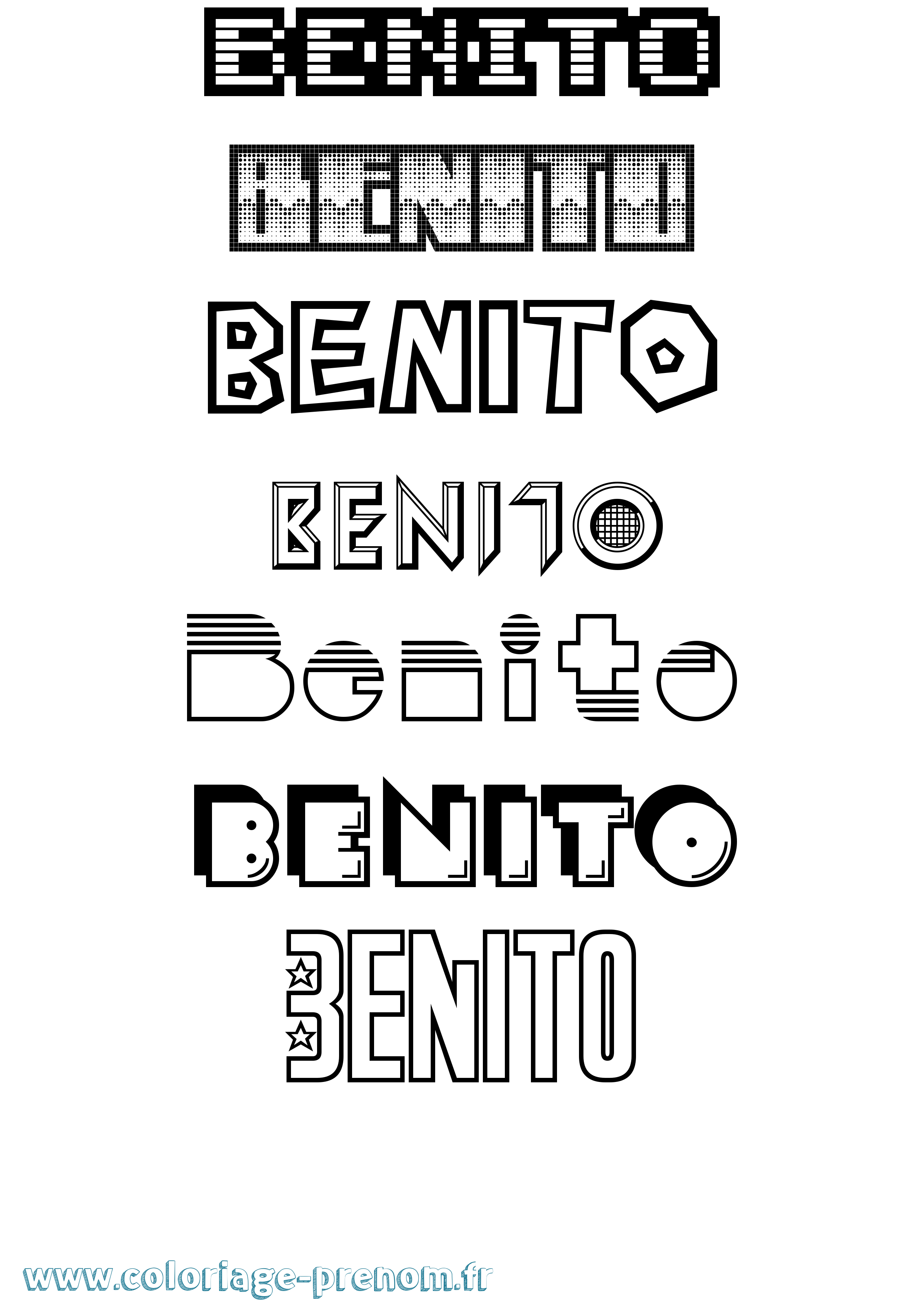 Coloriage prénom Benito Jeux Vidéos