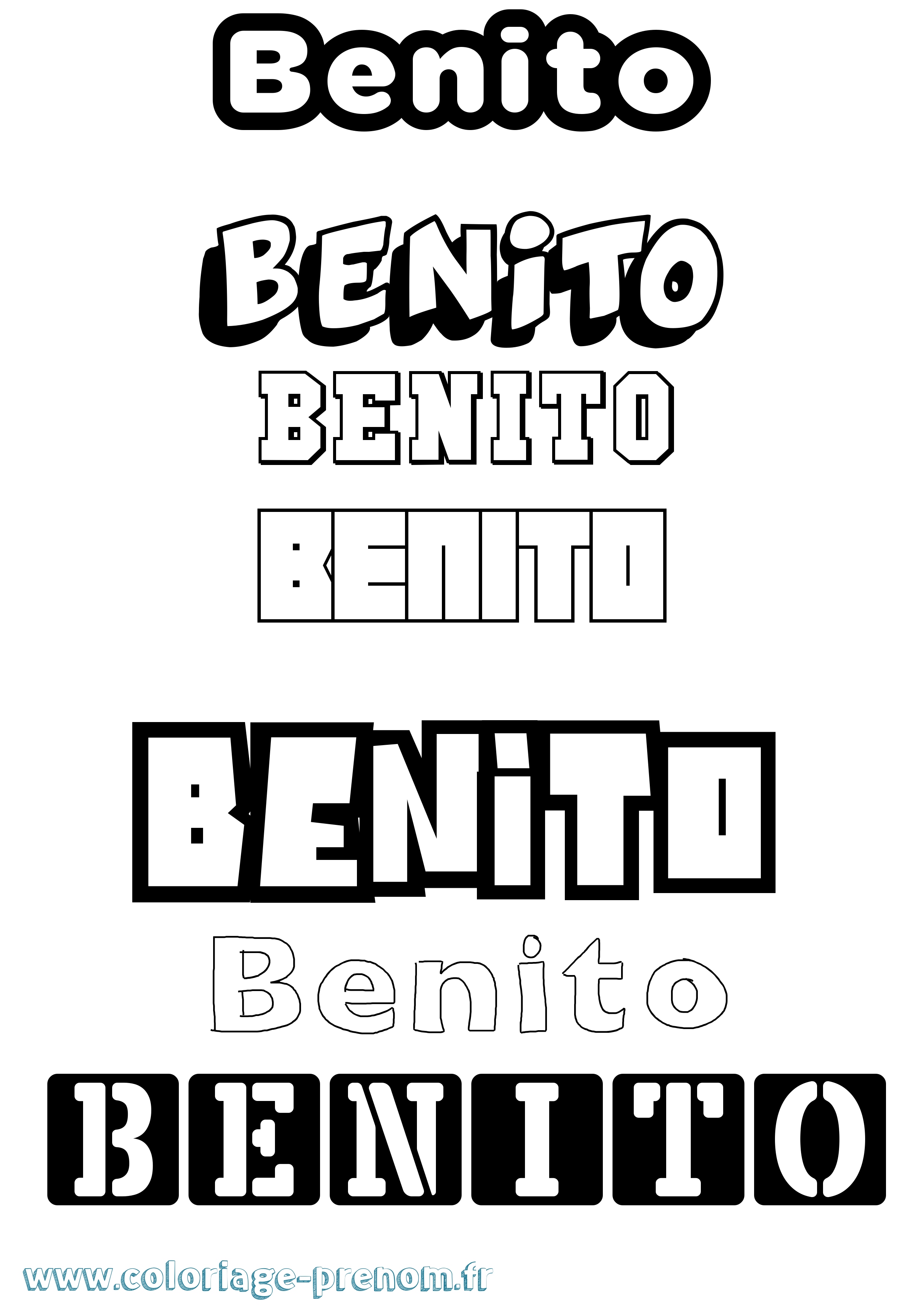 Coloriage prénom Benito Simple