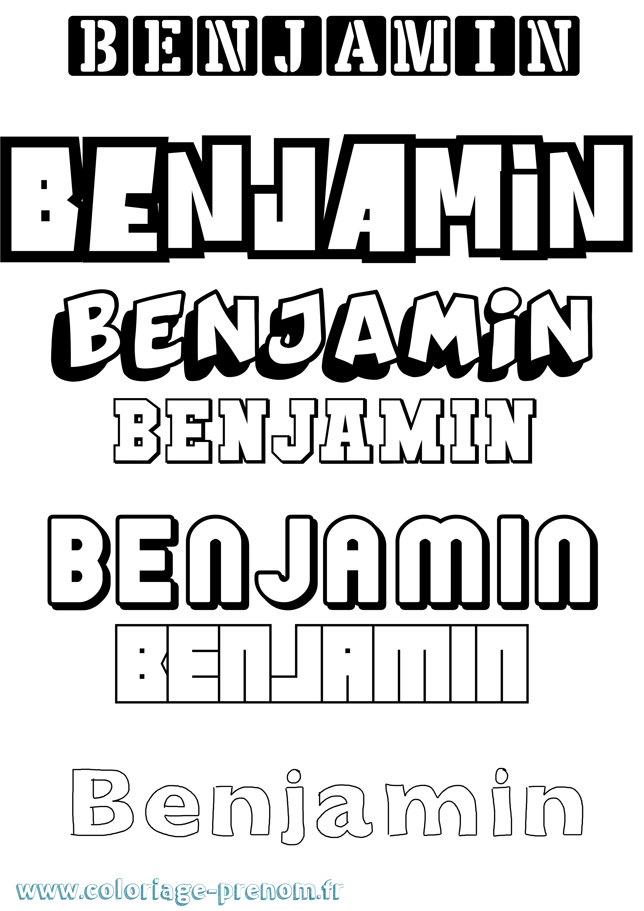Coloriage prénom Benjamin