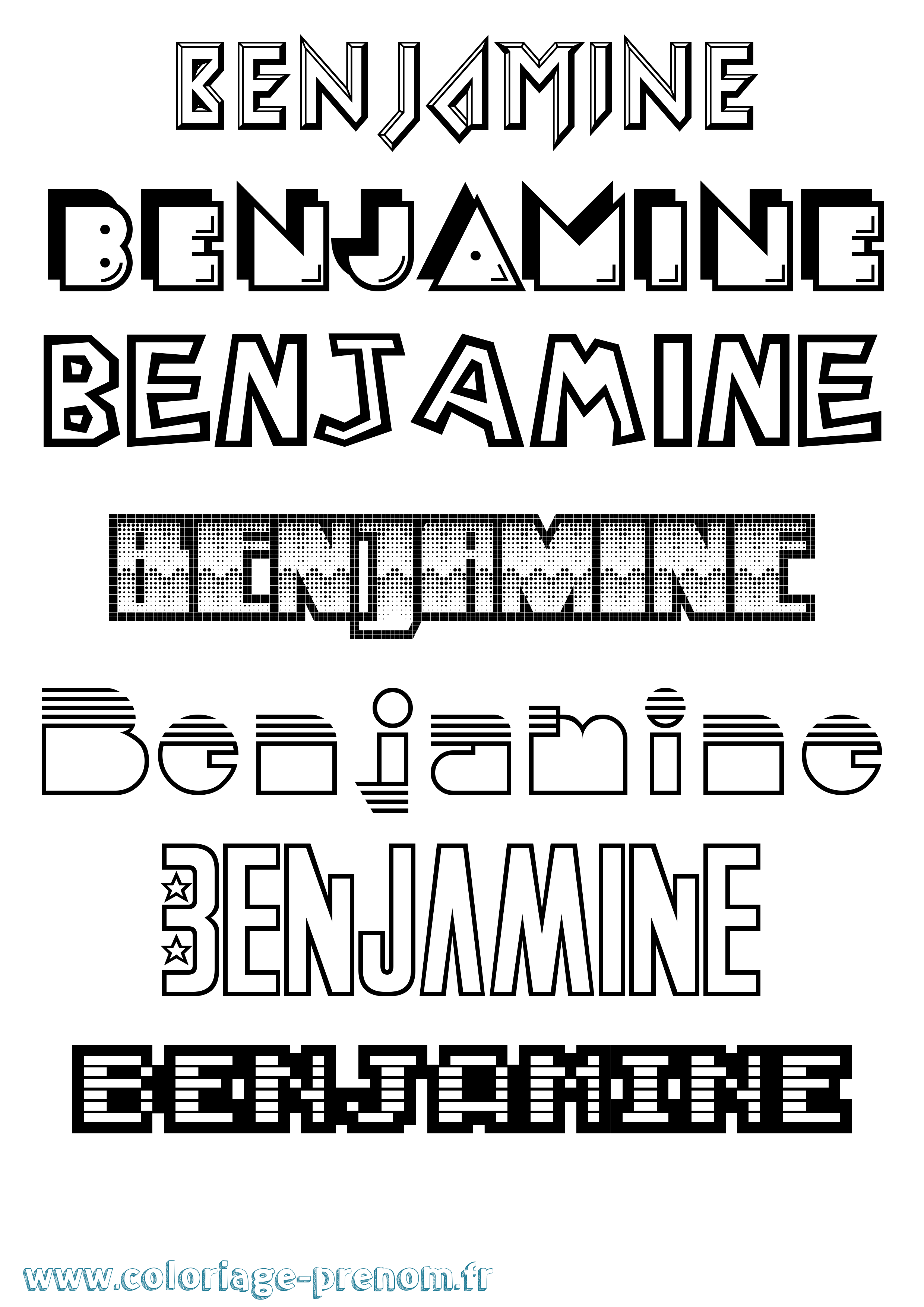Coloriage prénom Benjamine Jeux Vidéos