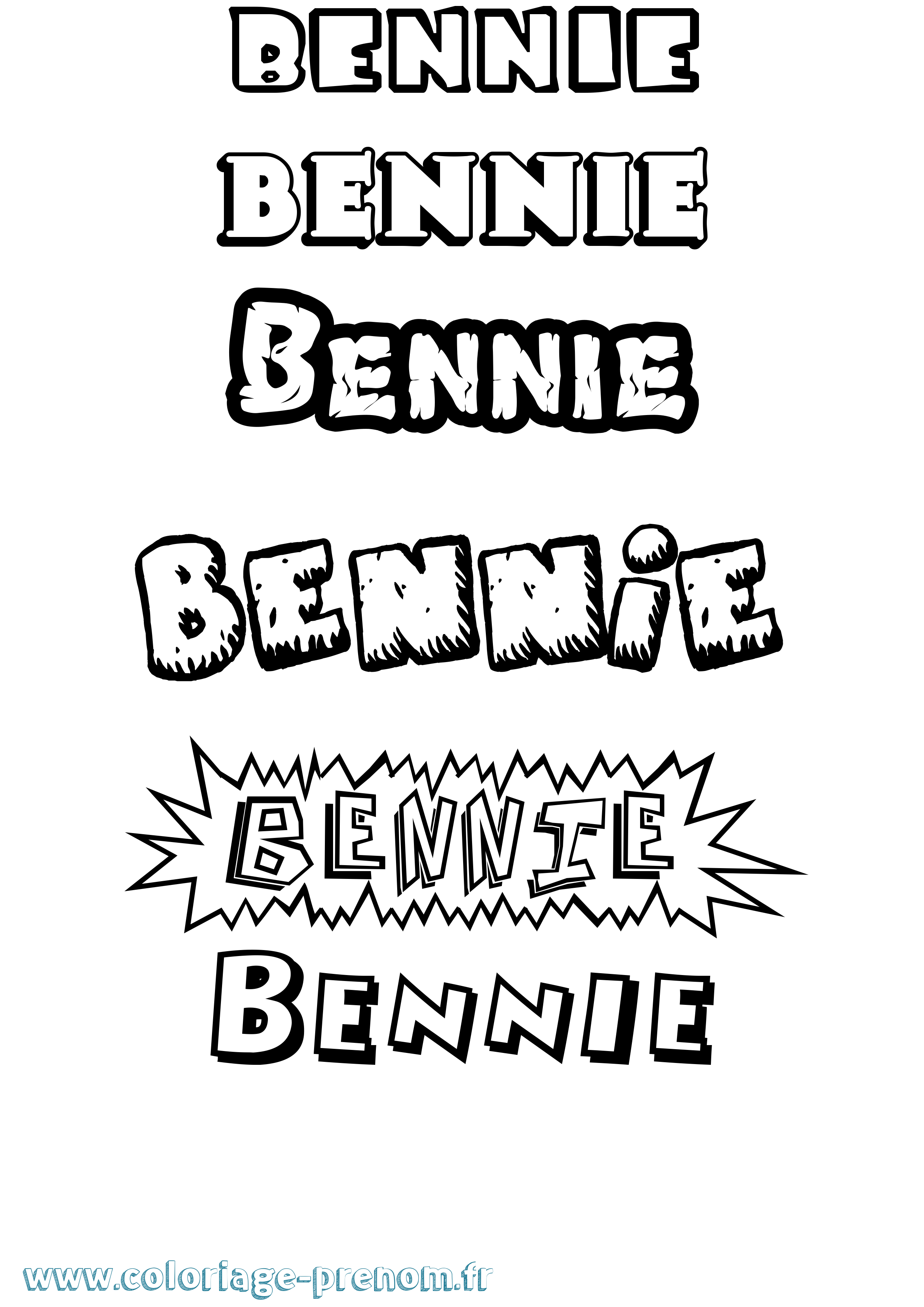 Coloriage prénom Bennie Dessin Animé